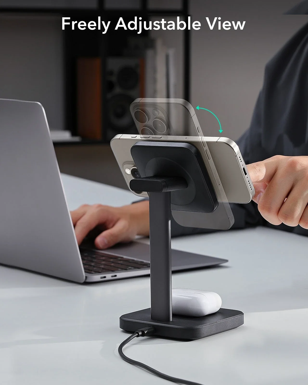 2-in-1 Watch Wireless Charging Set (HaloLock) - White - US PLUG - Image 11