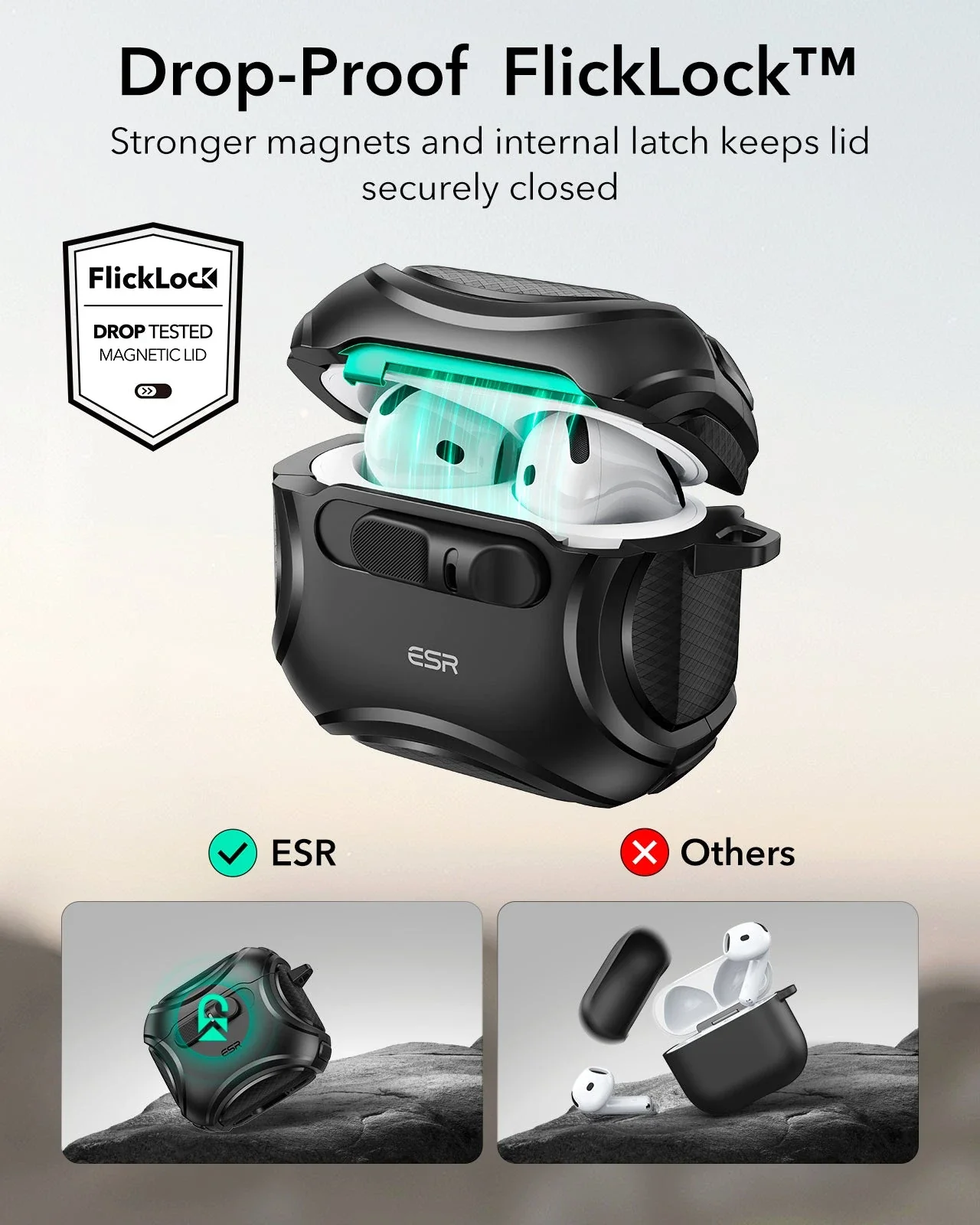 AirPods 4 Cyber FlickLock Case (HaloLock) - Dark Purple - Image 4
