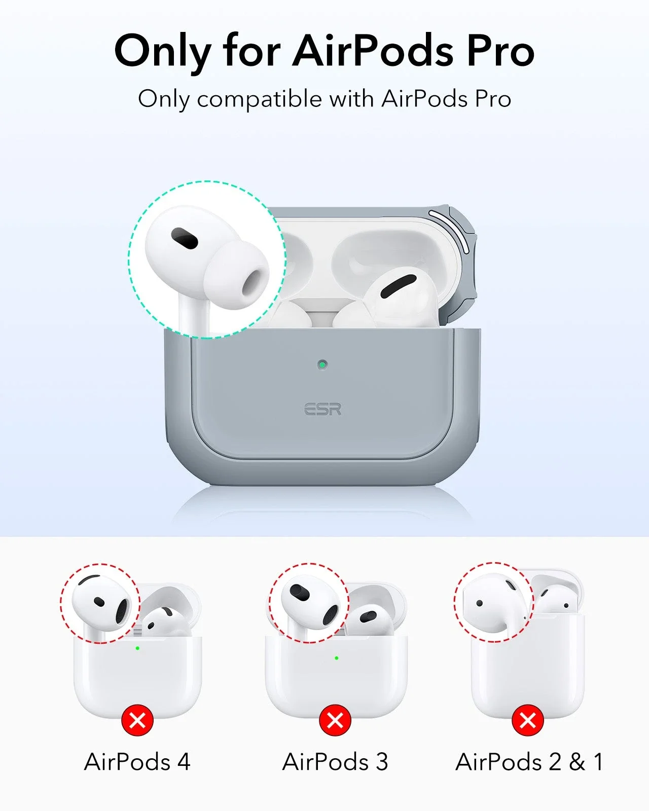 AirPods Pro (2023/2022/2019) Orbit Hybrid Case (HaloLock) - Gray - Image 2