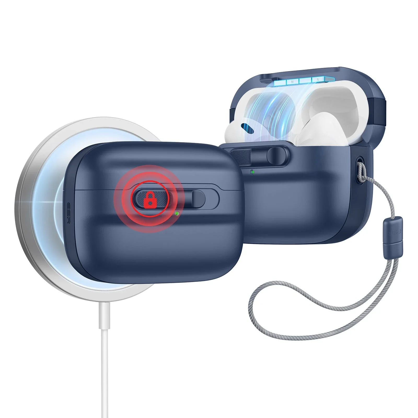 AirPods Pro (2023/2022/2019) Pulse FlickLock Case (HaloLock) - Navy Blue