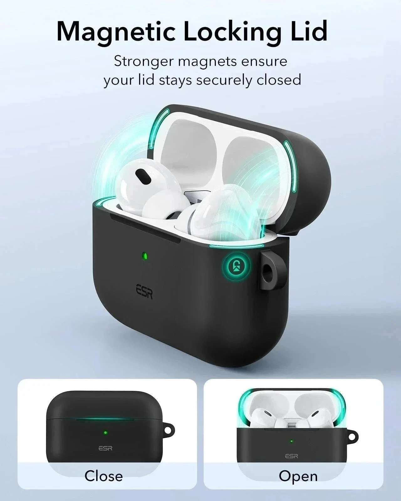 AirPods Pro (2023/2022/2019) Cloud Soft Case (HaloLock) - Black - Image 4