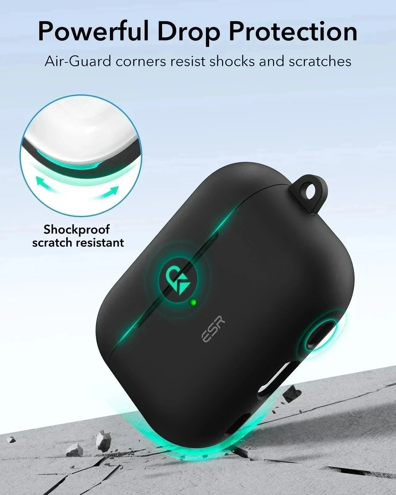AirPods Pro (2023/2022/2019) Cloud Soft Case (HaloLock) - Black - Image 8