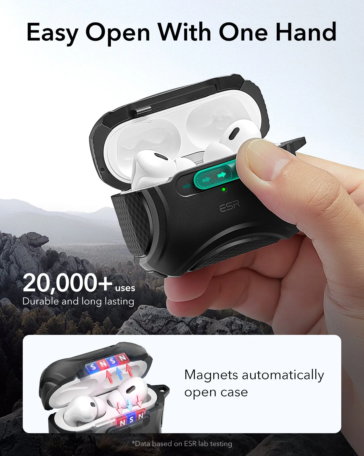 AirPods Pro (2023/2022/2019) Cyber FlickLock Case (HaloLock) - Dark Blue - Image 4