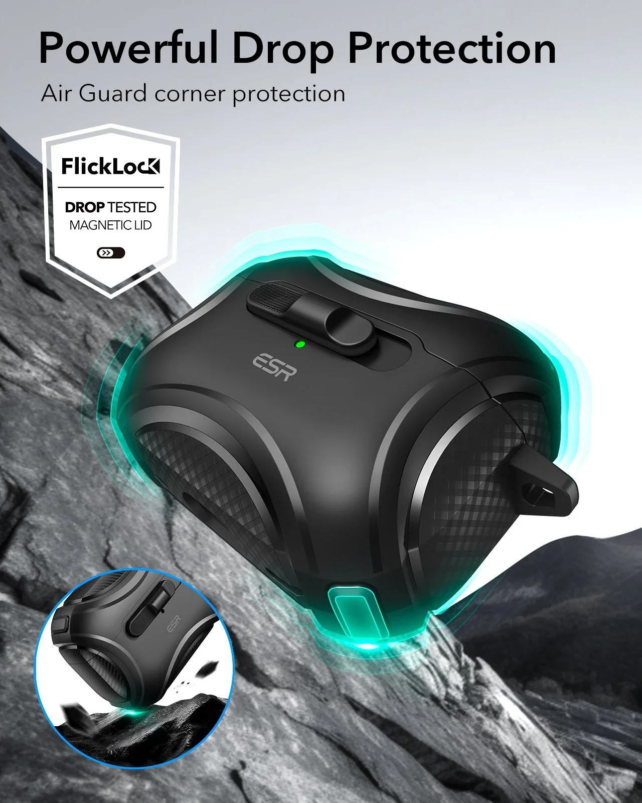 AirPods Pro (2023/2022/2019) Cyber FlickLock Case (HaloLock) - Dark Blue - Image 6