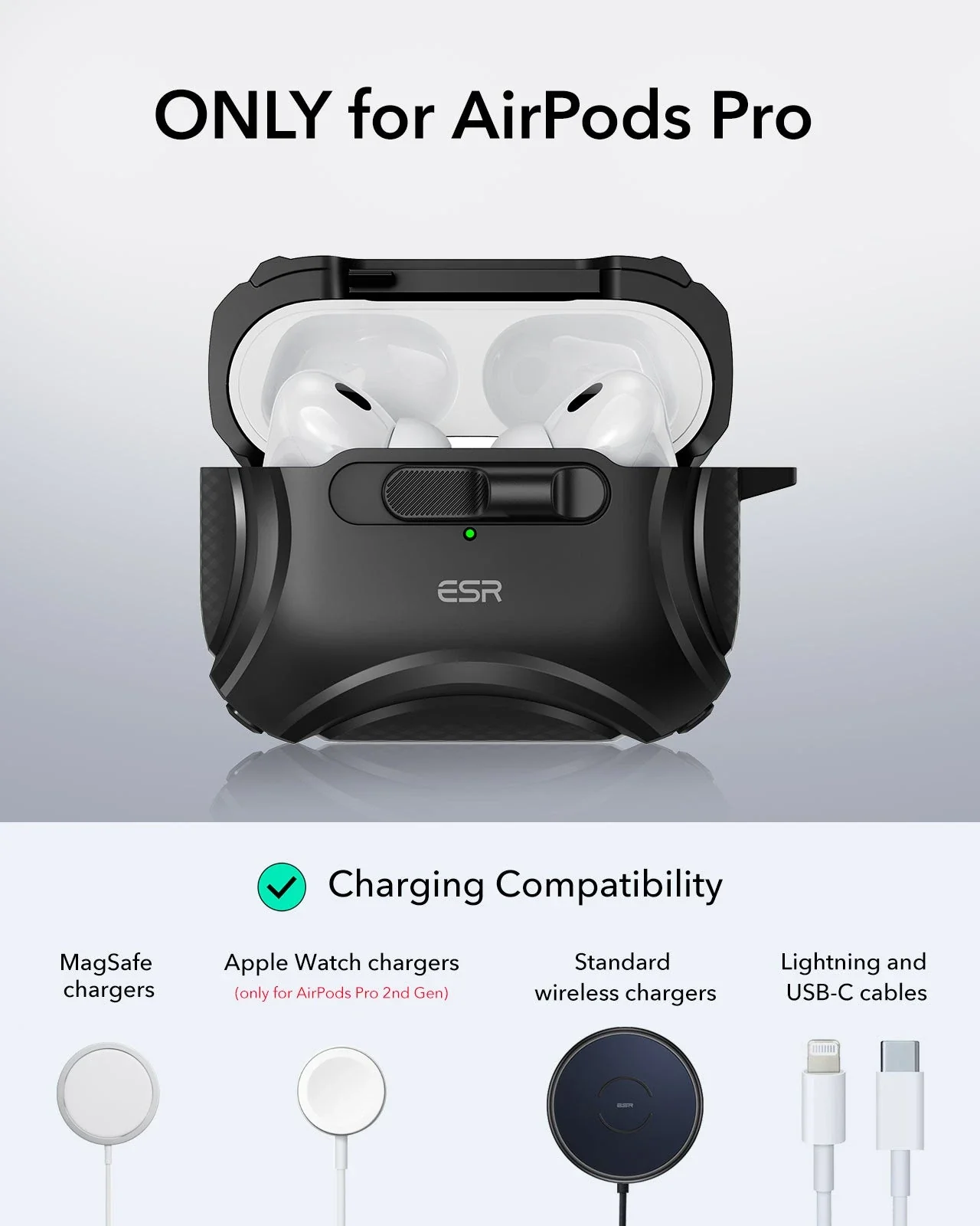 AirPods Pro (2023/2022/2019) Cyber FlickLock Case (HaloLock) - Dark Blue - Image 9