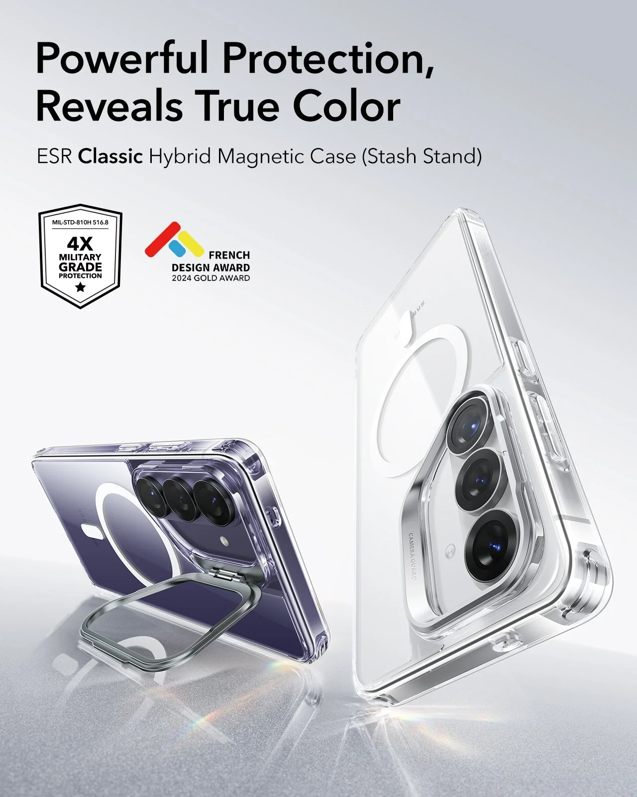 Galaxy S26 Plus Classic Hybrid Magnetic Case (Stash Stand) - Clear - Image 2