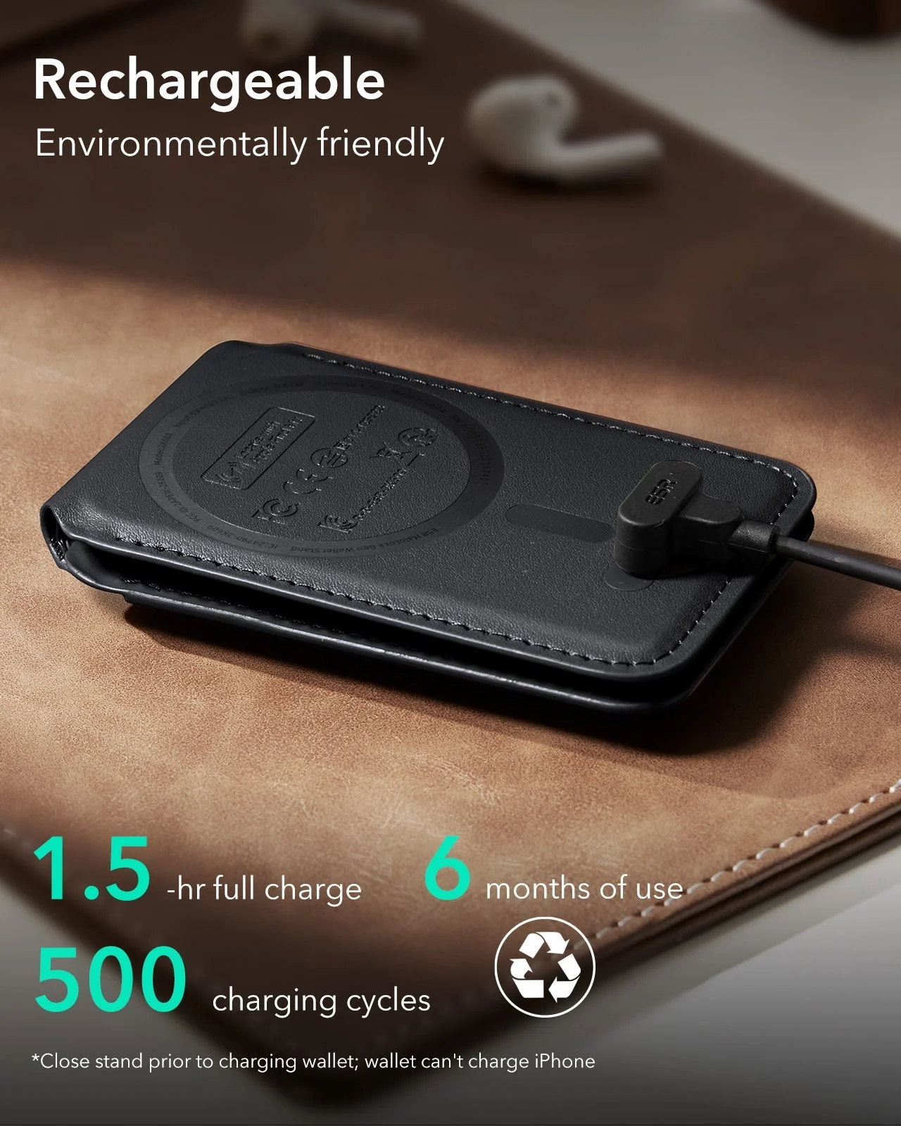 25W CryoBoost Foldable 3-in-1 Magnetic Charger and Wallet Stand Bundle - US Plug-Black - Image 16