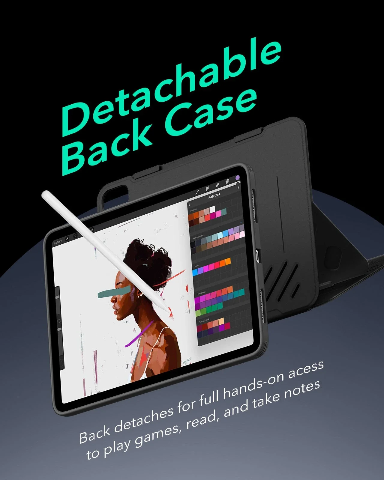 iPad Air 13" (M4) 2026 Bundle Shift Magnetic Case, Papel-Feel Magnetic & Armorite® Protection - Black - Image 6