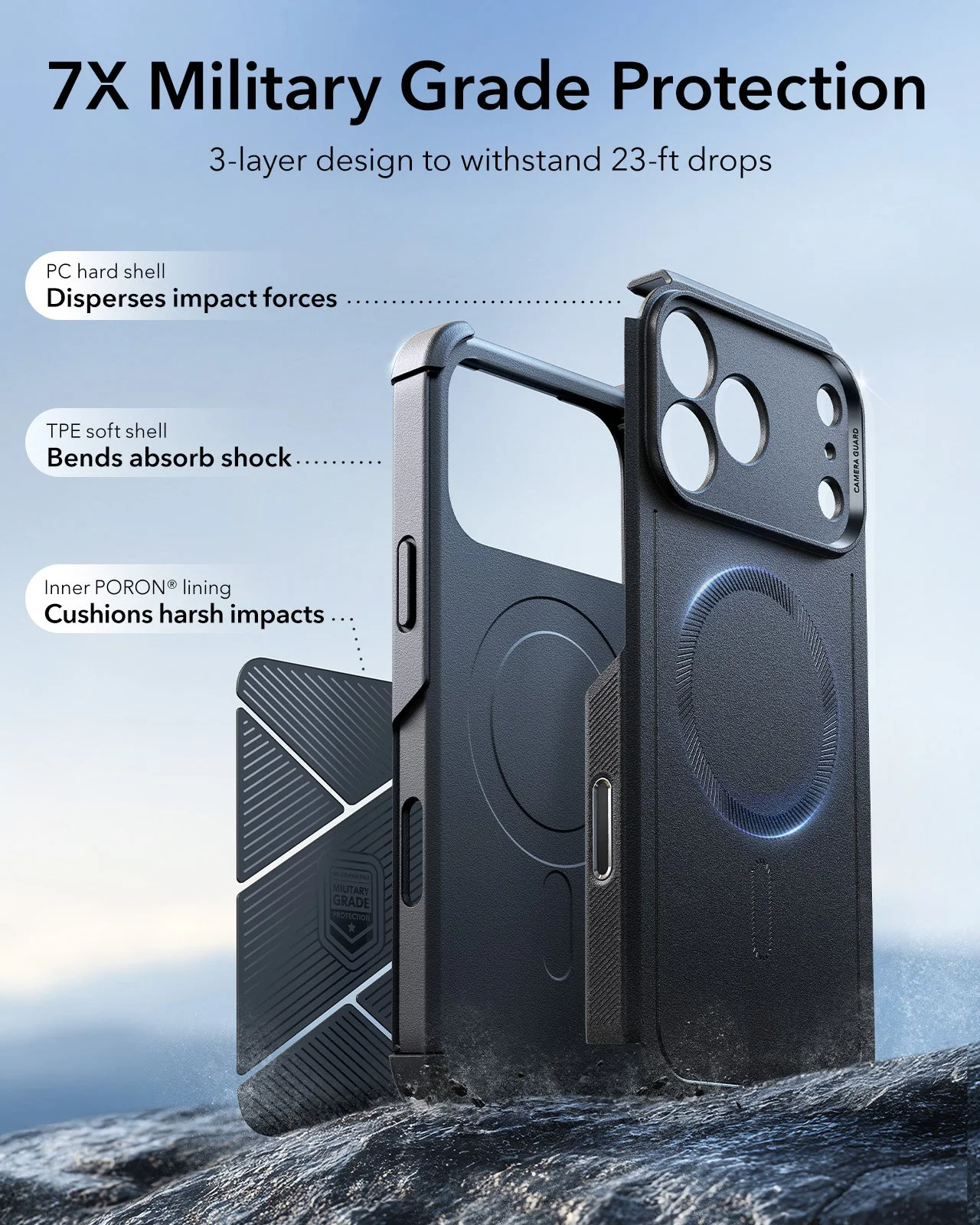 iPhone 17 Pro Max Cyber Tough Magnetic Case (Camera Control) - Black - Image 4