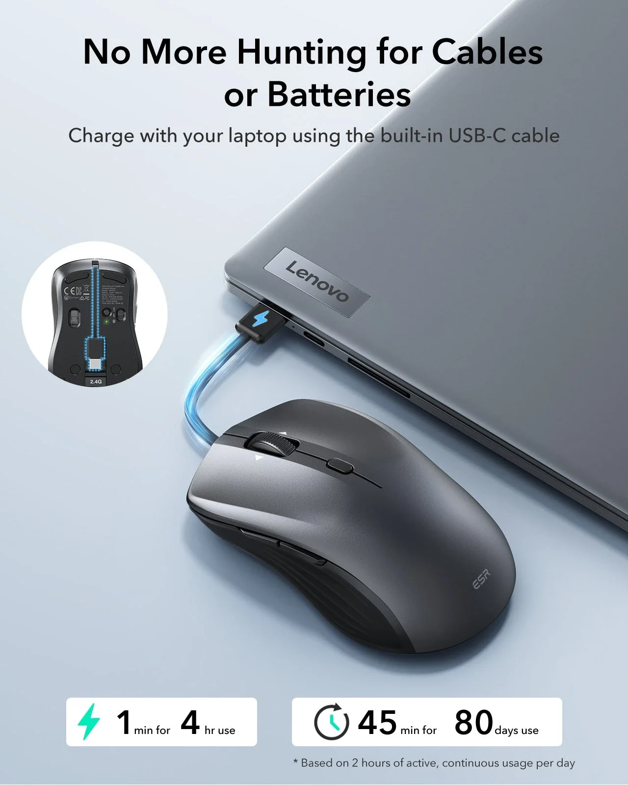 ESR MagMouse™ Wireless Mouse - Black - Image 6