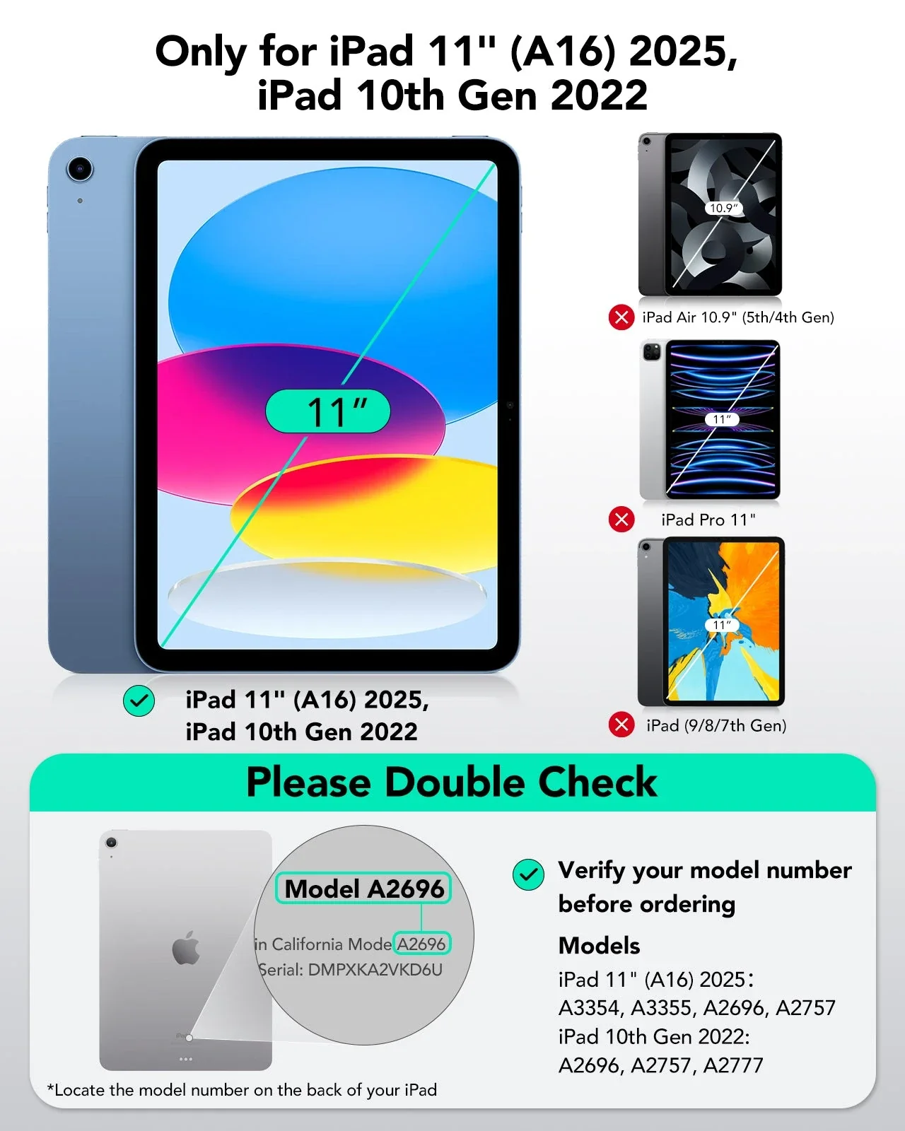 iPad 11" (A16) 2025 Flex Keyboard Case (Detachable)  - US Layout-Blue - Image 2