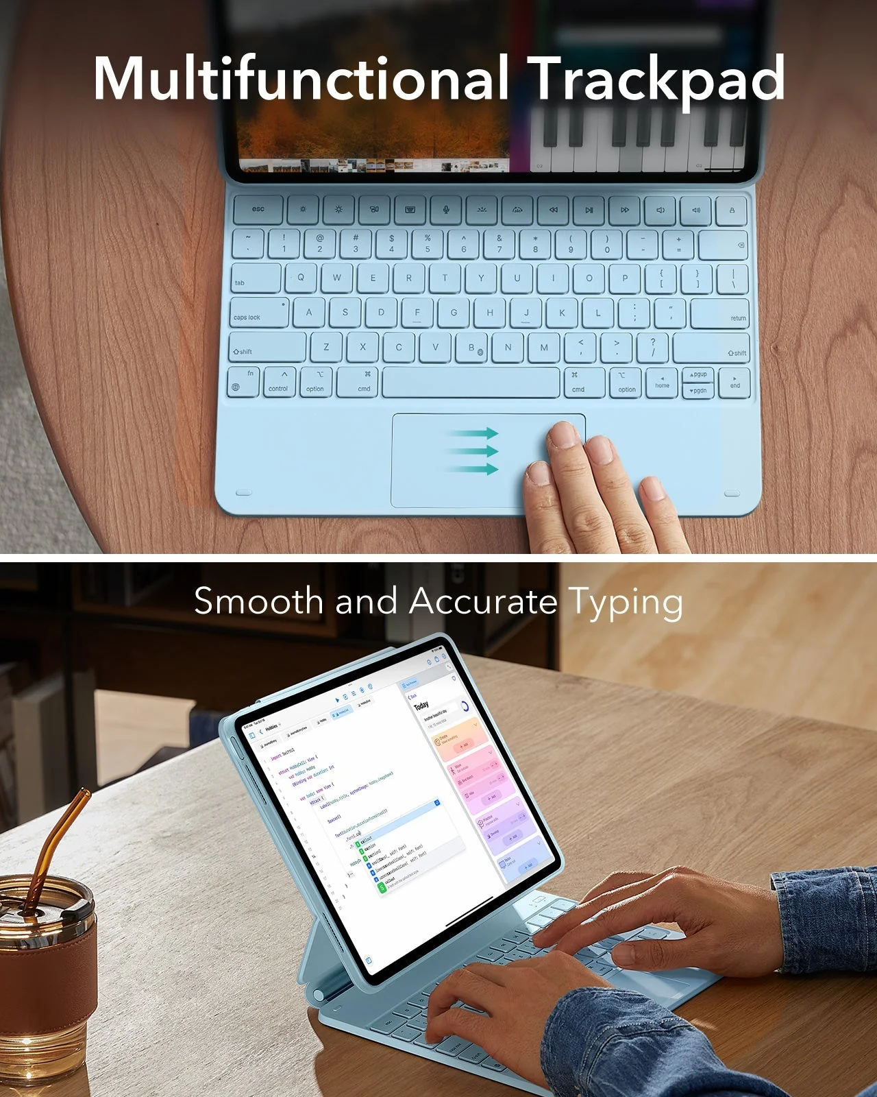 iPad Air 13" (M4) 2026 Bundle Rebound Magnetic Keyboard Case 360, Armorite & Paper-Feel Screen Protectors - US Layout-Blue - Image 11