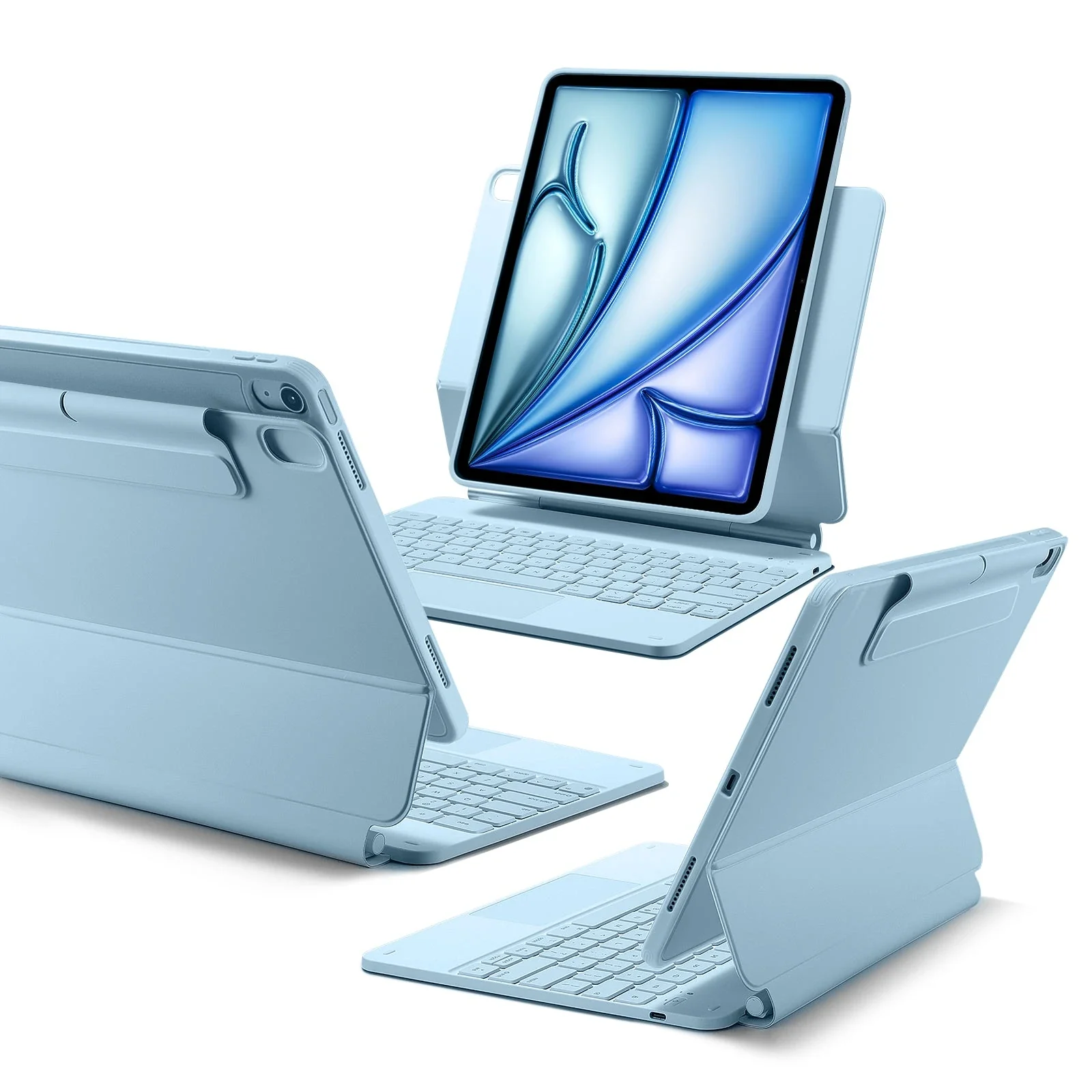iPad Air 13" (M4) 2026 Rebound Magnetic Keyboard Case 360 - US Layout-Blue
