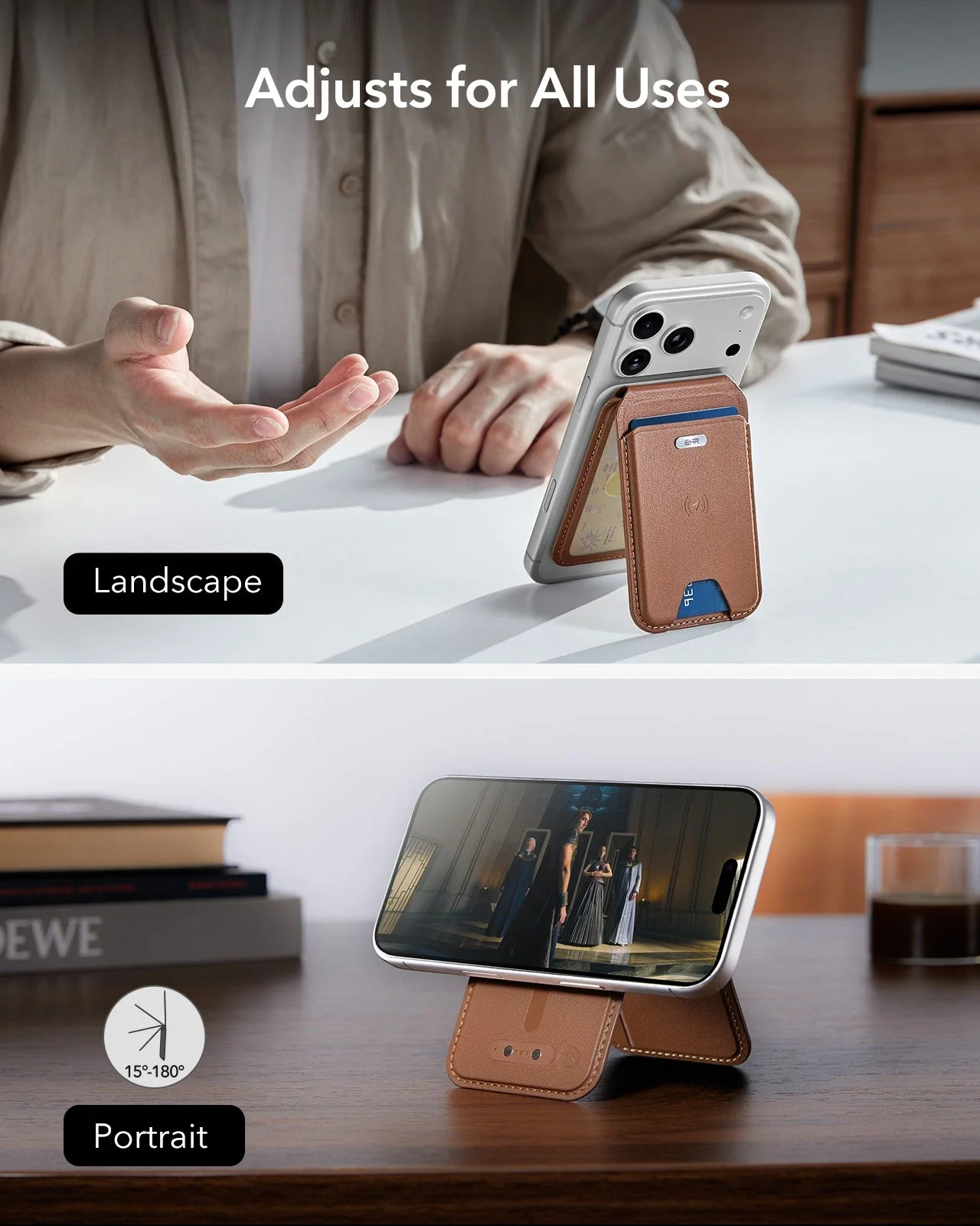 Geo Magnetic Wallet Stand -  Brown - Image 8