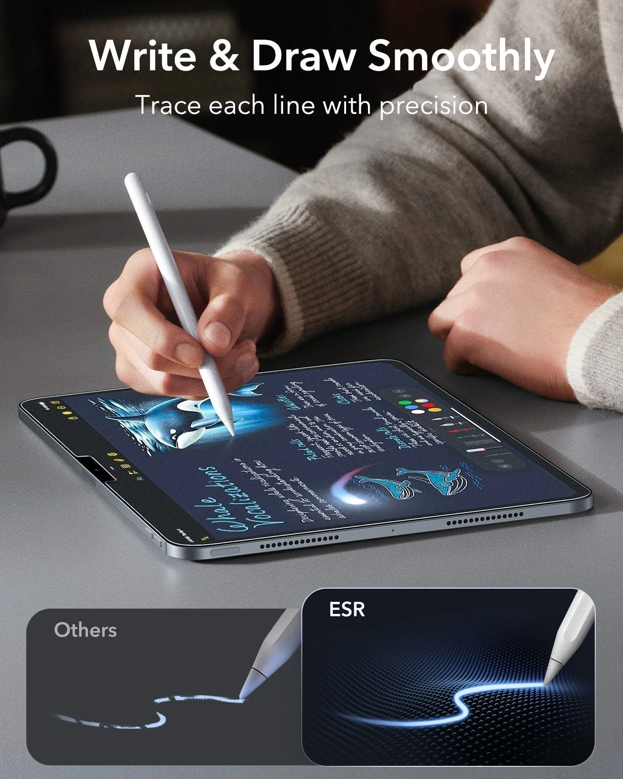 iPad Pro 13" (2025) Bundle Shift Magnetic Case & Armorite® Paper-Feel Protection - Black - Image 10