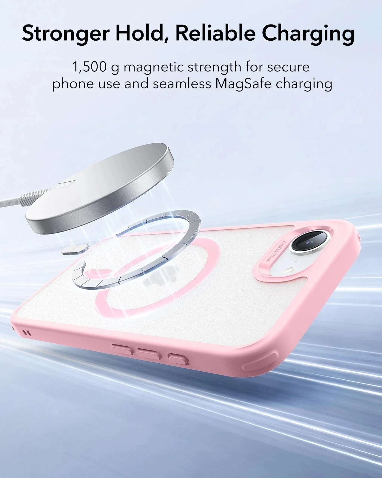 iPhone 17e Bundle Classic Hybrid Magnetic Case & Armorite® Privacy Screen Protector - Frosted Bubblegum Pink - Image 6
