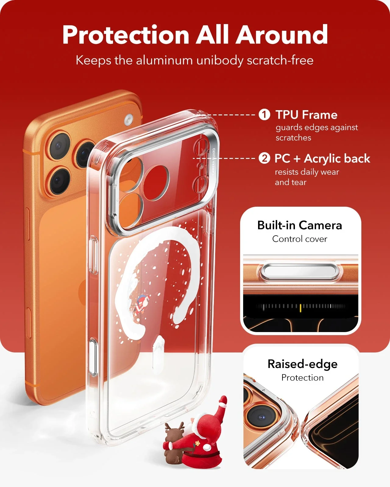 iPhone 17 Pro Max Classic Hybrid Magnetic Case (Camera Control, Stash Stand) - Santa Skater - Image 4