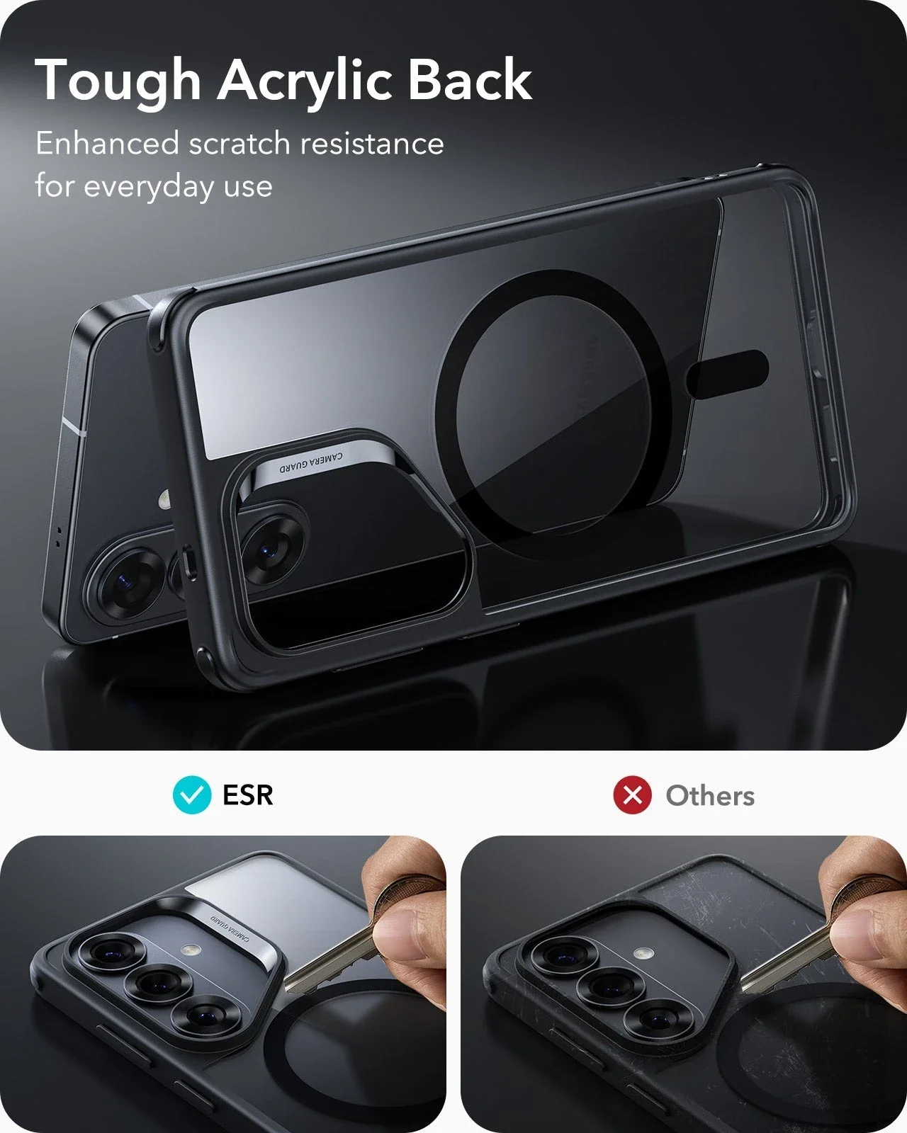 Galaxy S26 Classic Hybrid Magnetic Case - Clear Black - Image 5
