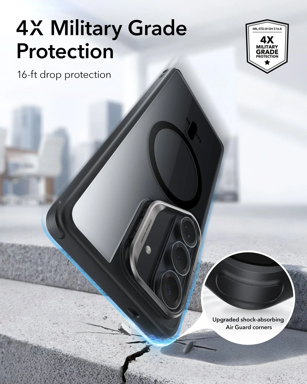 Galaxy S26 Plus Classic Hybrid Magnetic Case (Stash Stand) - Clear Black - Image 3