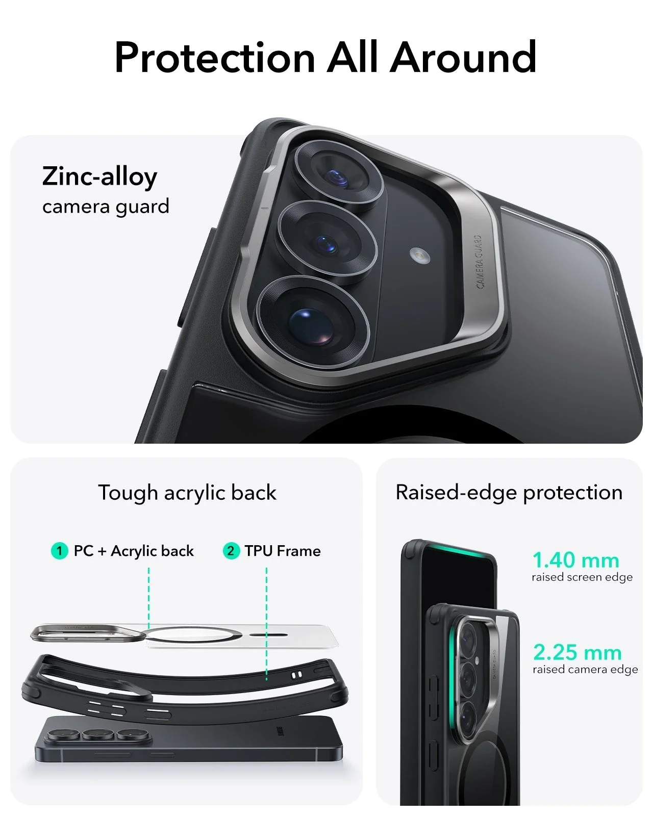 Galaxy S26 Plus Classic Hybrid Magnetic Case (Stash Stand) - Clear Black - Image 4