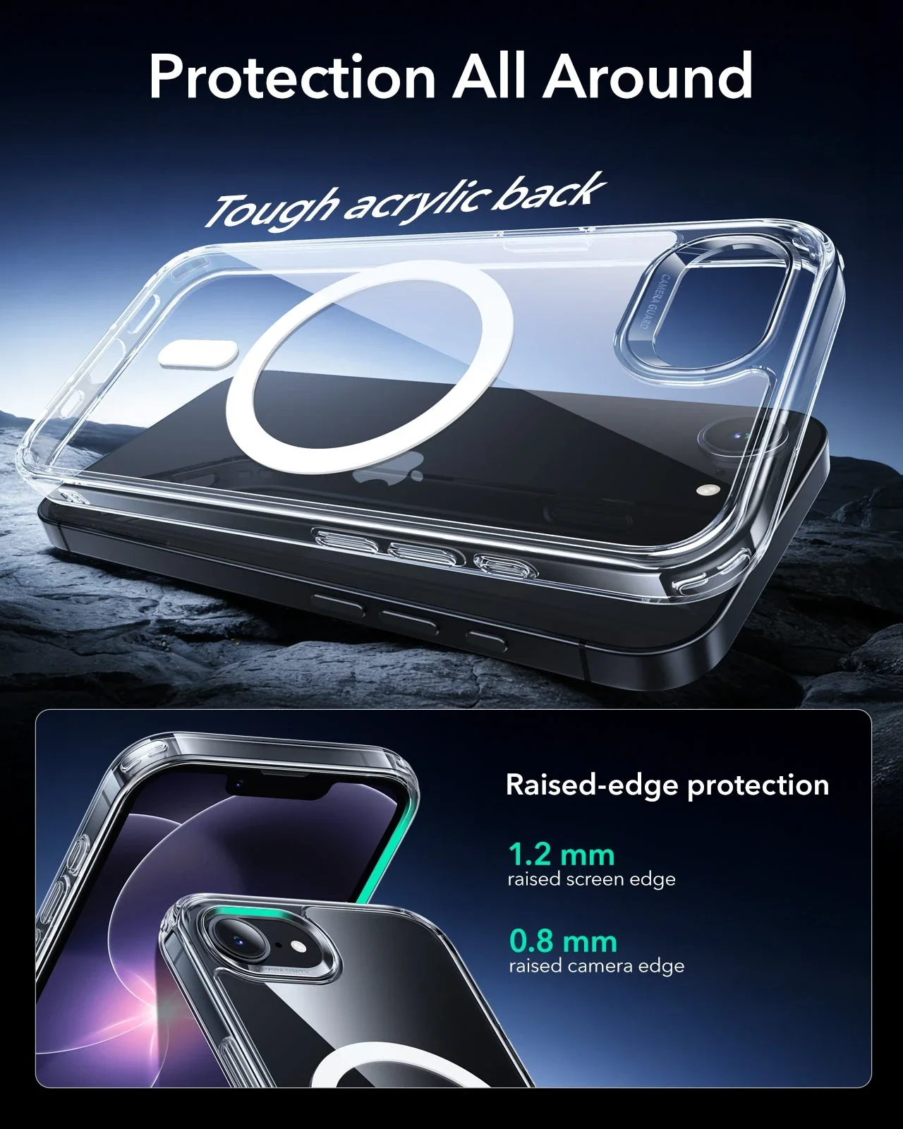 iPhone 17e Bundle Classic Hybrid Magnetic Case & Armorite® Screen Protector - Clear - Image 4