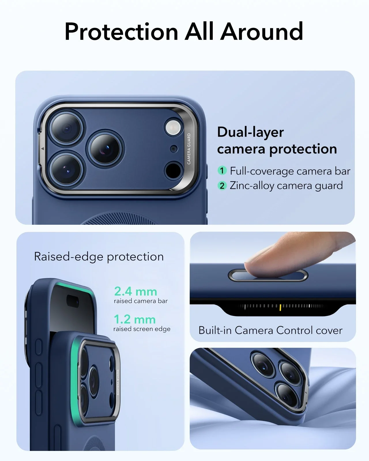 iPhone 17 Pro Max Cloud Soft Magnetic Case (Camera Control, Stash Stand) - Navy Blue - Image 4
