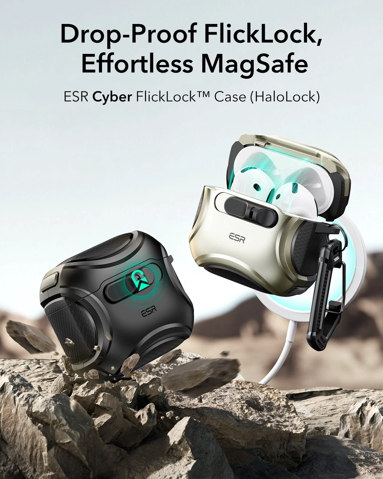 Cyber FlickLock Snap-and-Charge Bundle for AirPods 4 - Dark Purple - Image 4