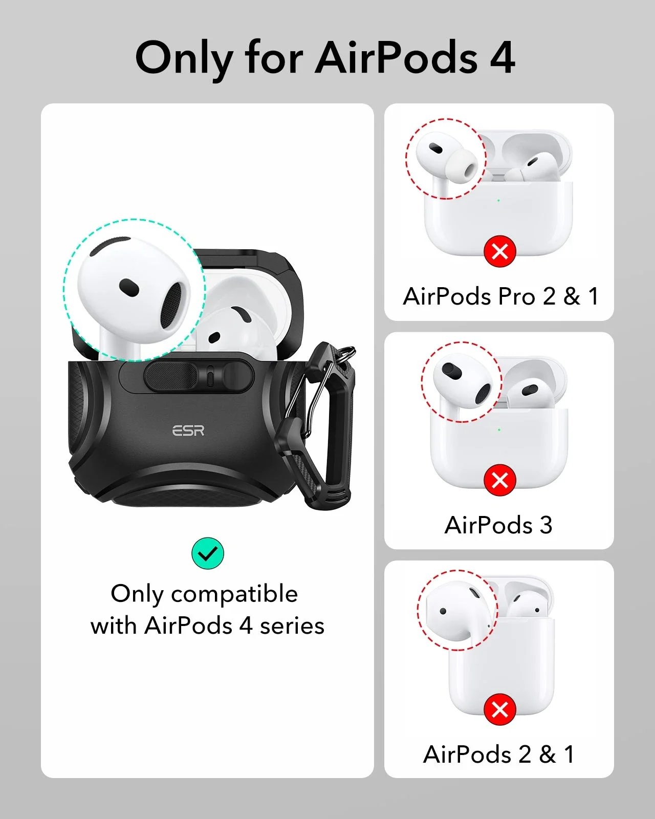 Cyber FlickLock Snap-and-Charge Bundle for AirPods 4 - Titanium - Image 3
