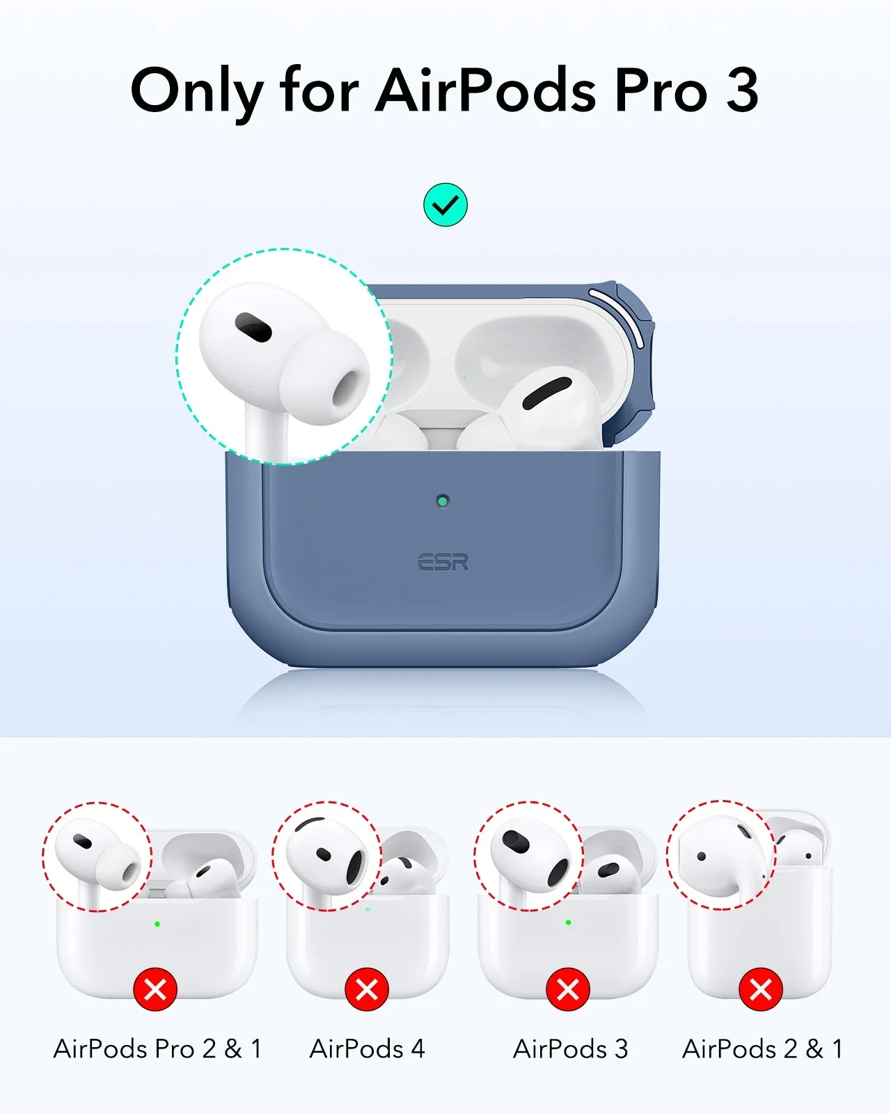 AirPods Pro 3 Orbit Hybrid Magnetic Case - Dark Blue - Image 2