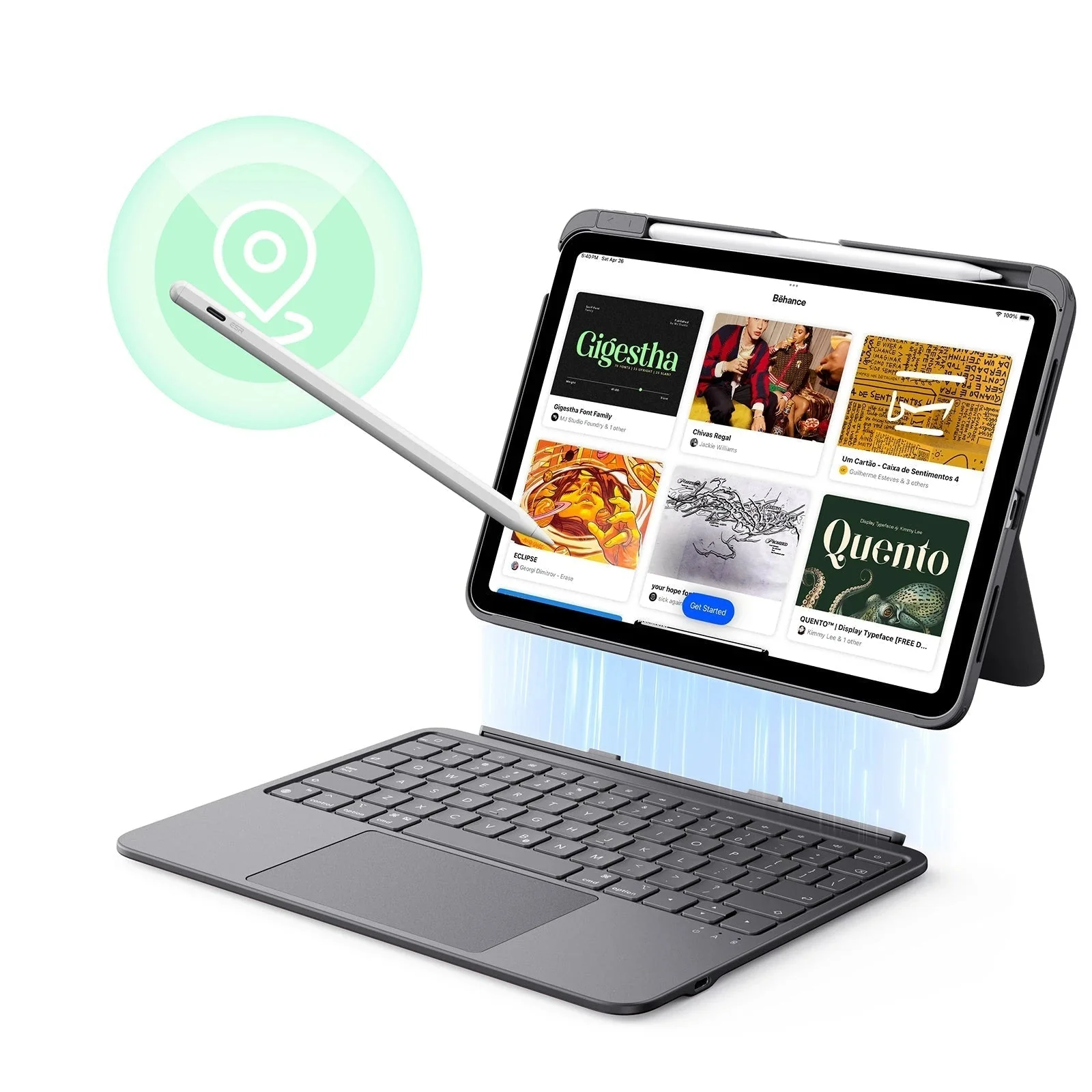iPad Air 11" (2025) Flex Keyboard Case (Detachable) Pencil Bundle - US Layout-Dark Gray