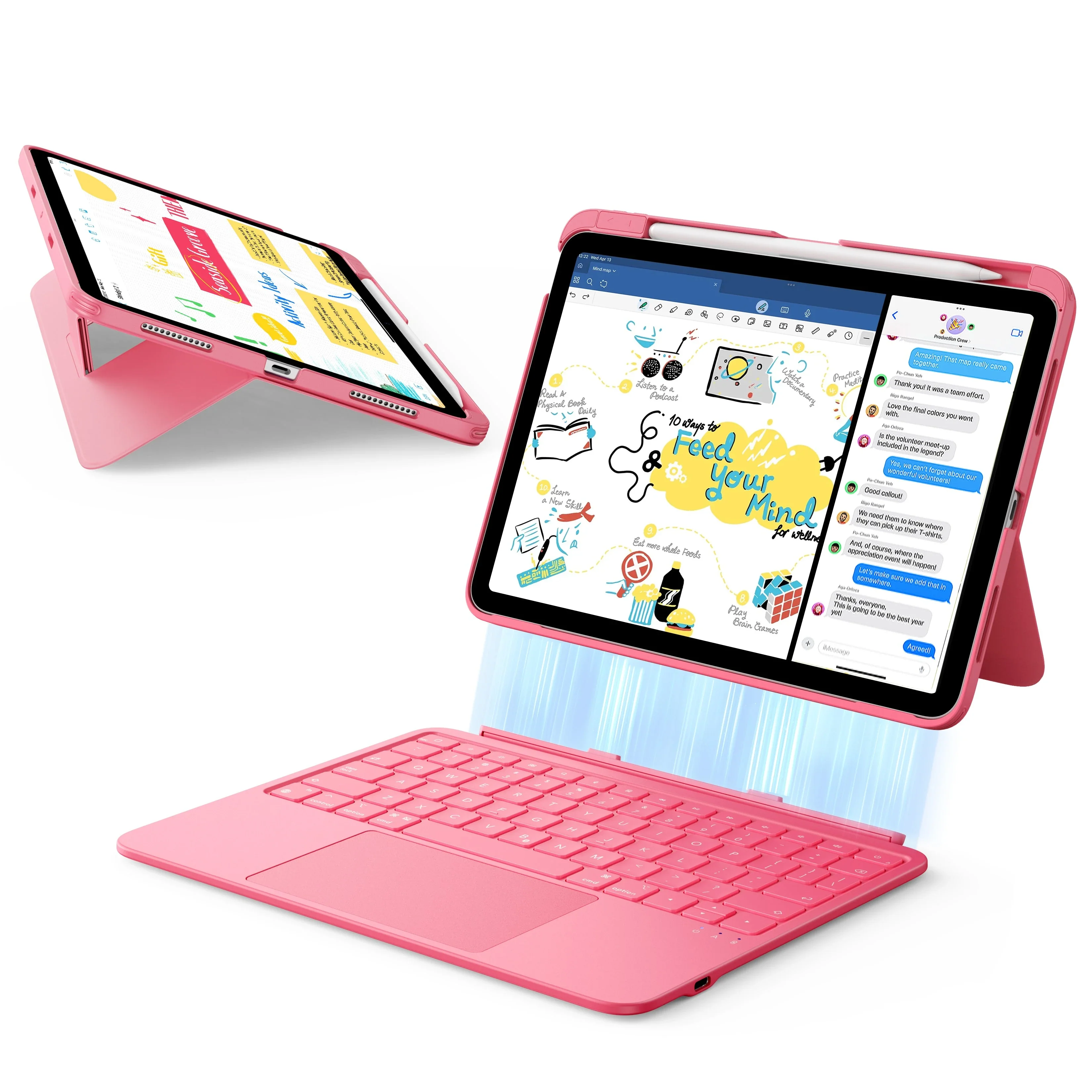 iPad 11" (A16) 2025 Flex Keyboard Case (Detachable)  - US Layout-Pink