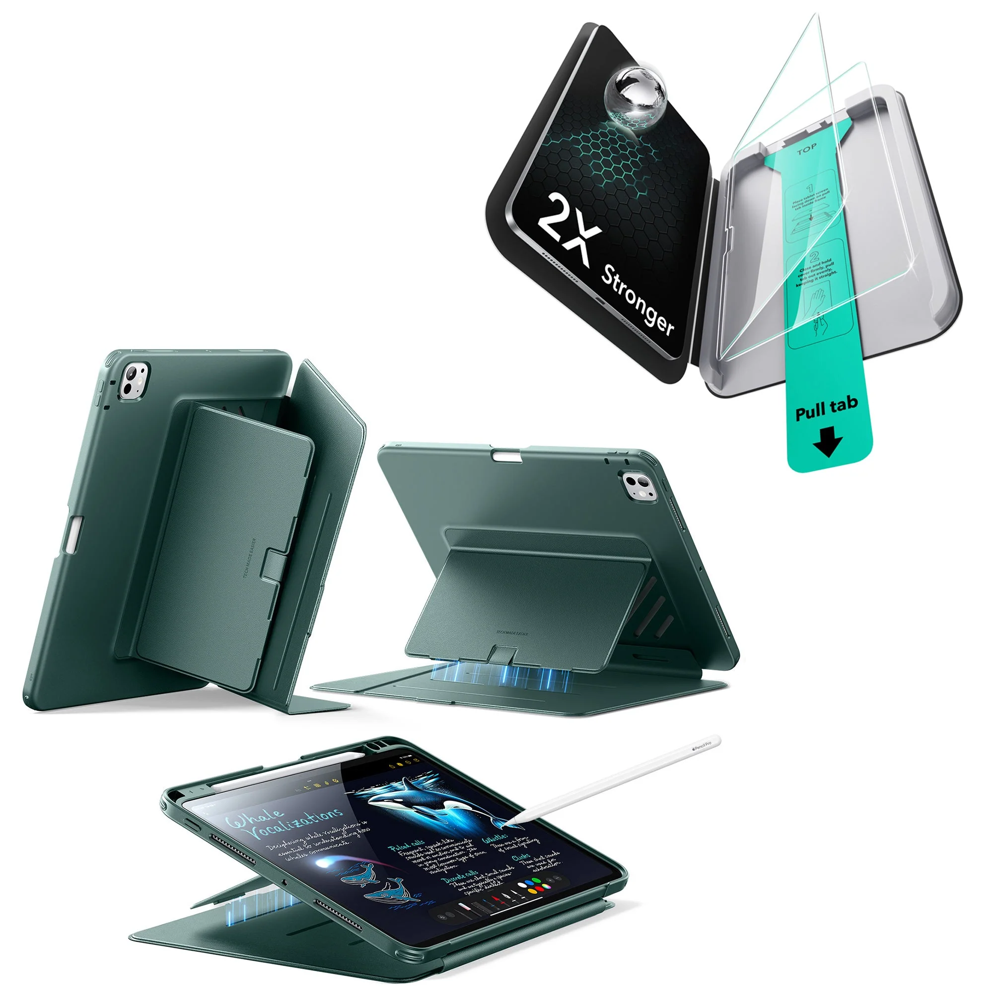iPad Pro 11ʺ (2025) Flip Magnetic Protection Bundle - Green