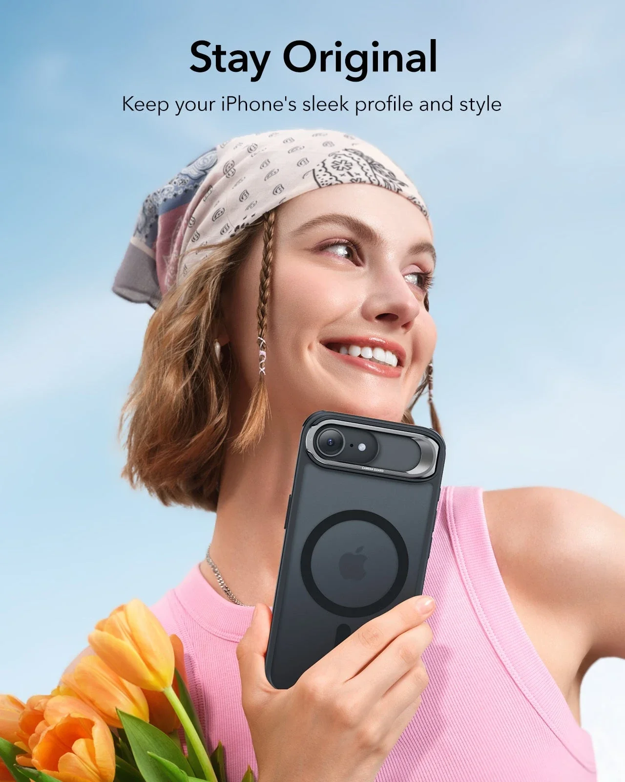 iPhone 17e Classic Hybrid Magnetic Case (Stash Stand) - Frosted Black - Image 8