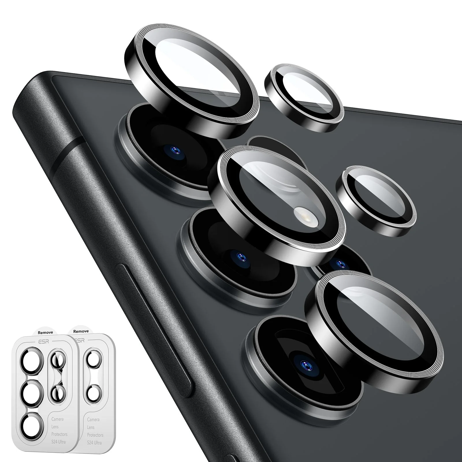 Galaxy S24 Ultra Armorite Camera Lens Protectors Set - Black