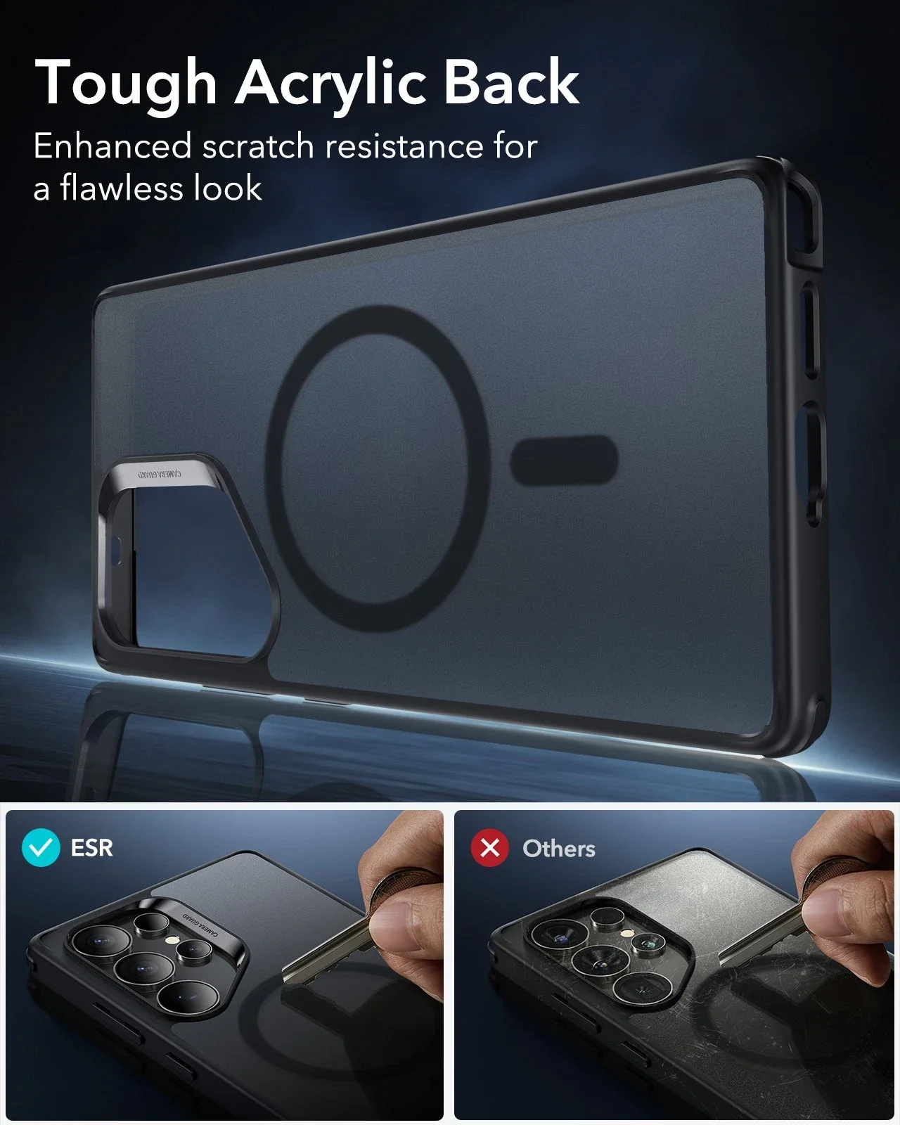 Galaxy S25 Ultra HaloLock Classic Hybrid Case Privacy Protection Bundle - Clear Black - Image 5