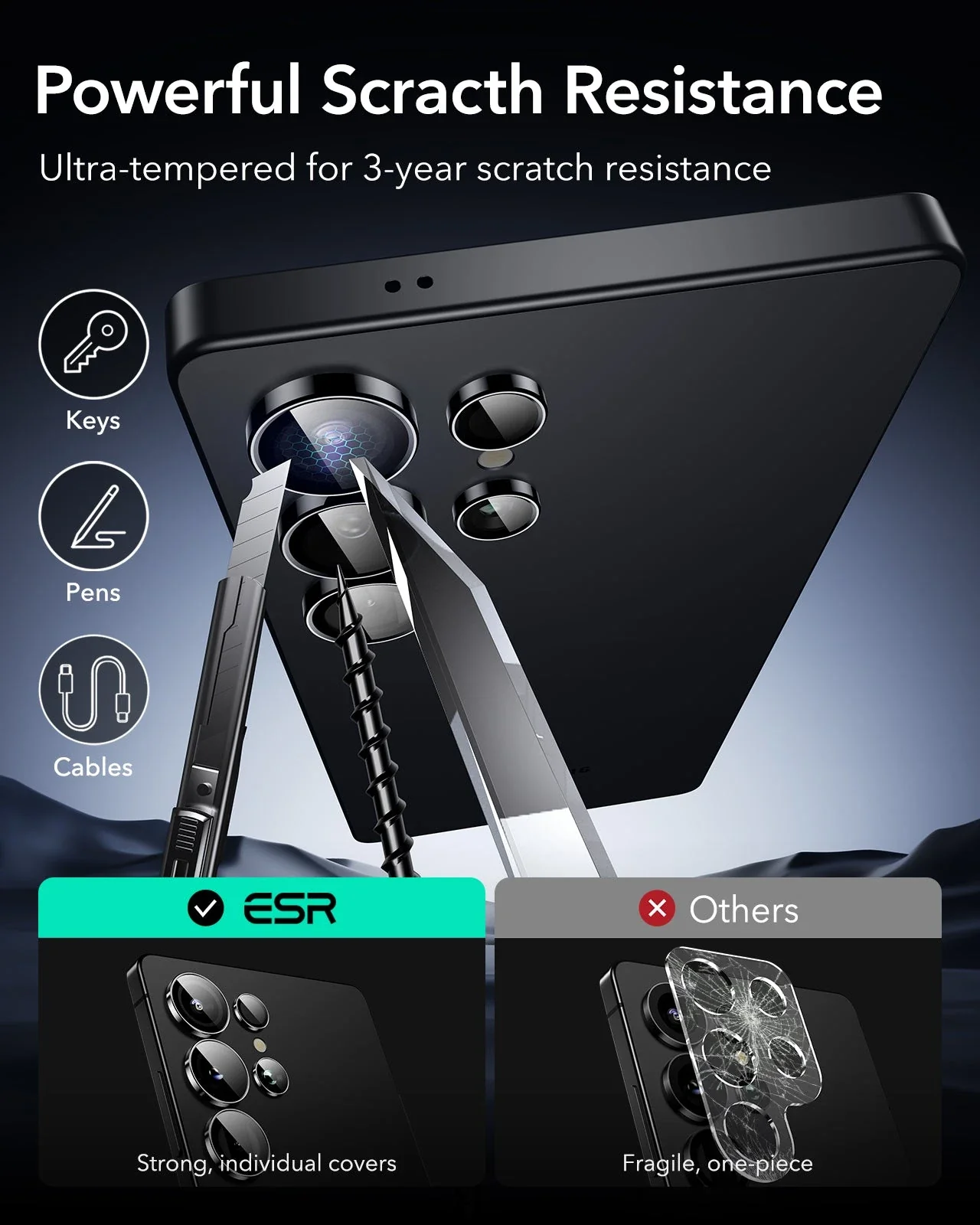 Galaxy S25 Ultra HaloLock Classic Hybrid Case Privacy Protection Bundle - Frosted Black - Image 15