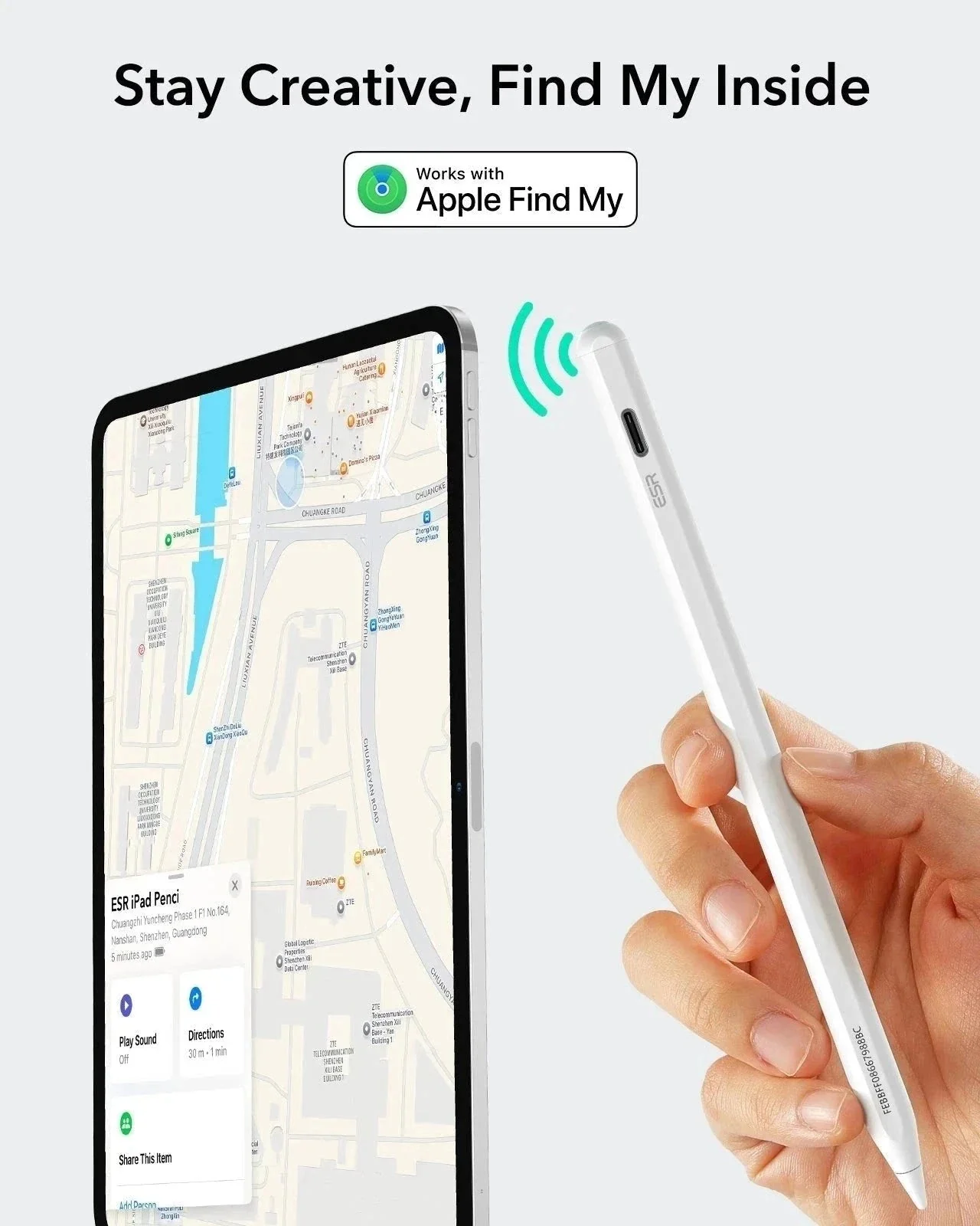 Geo Digital Pencil with Built-in Find My - Black - Image 4