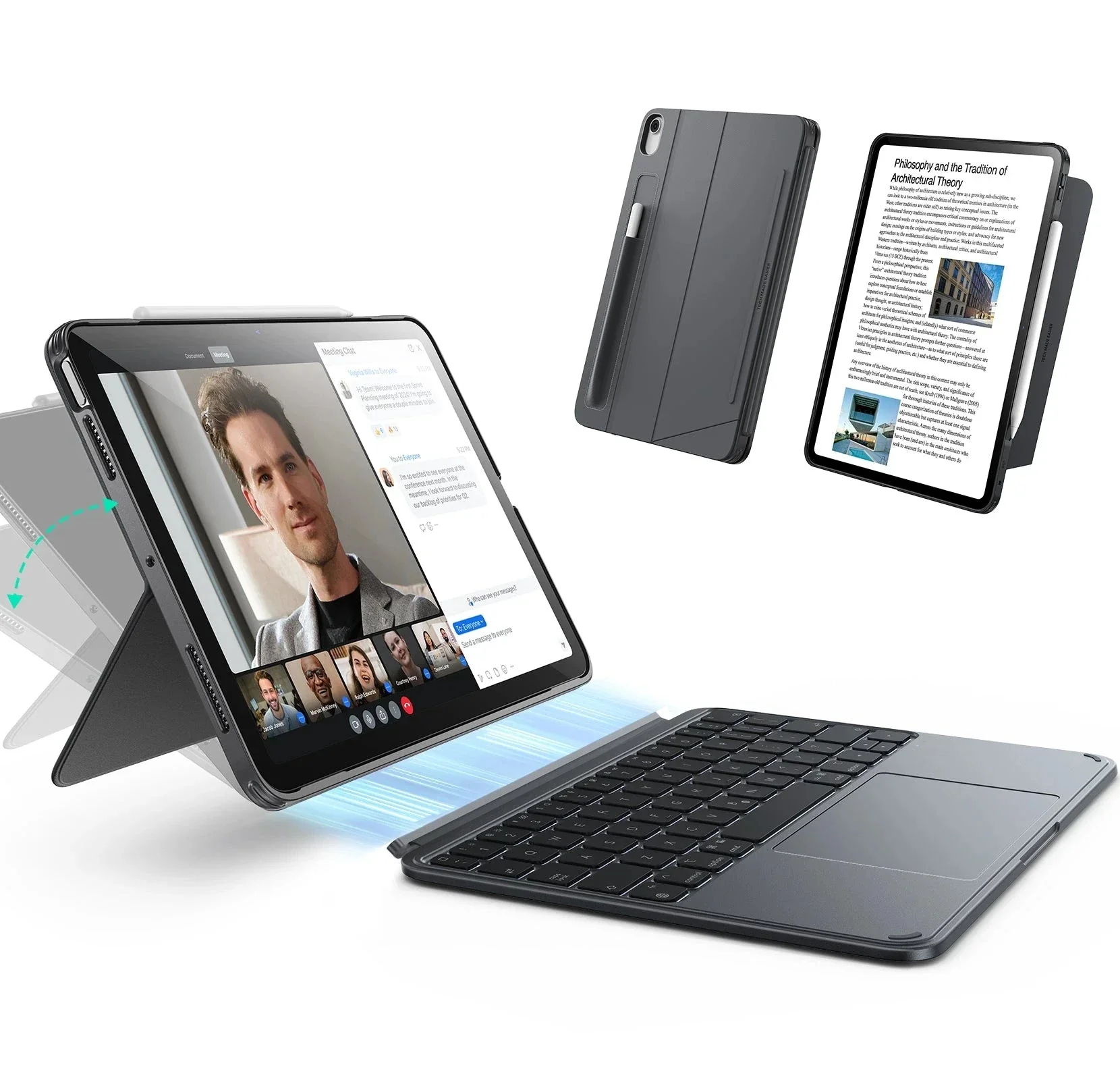 iPad Air 11" (M4) 2026 Shift Keyboard Case (Detachable) -UK Layout-Dark Gray - Image 3