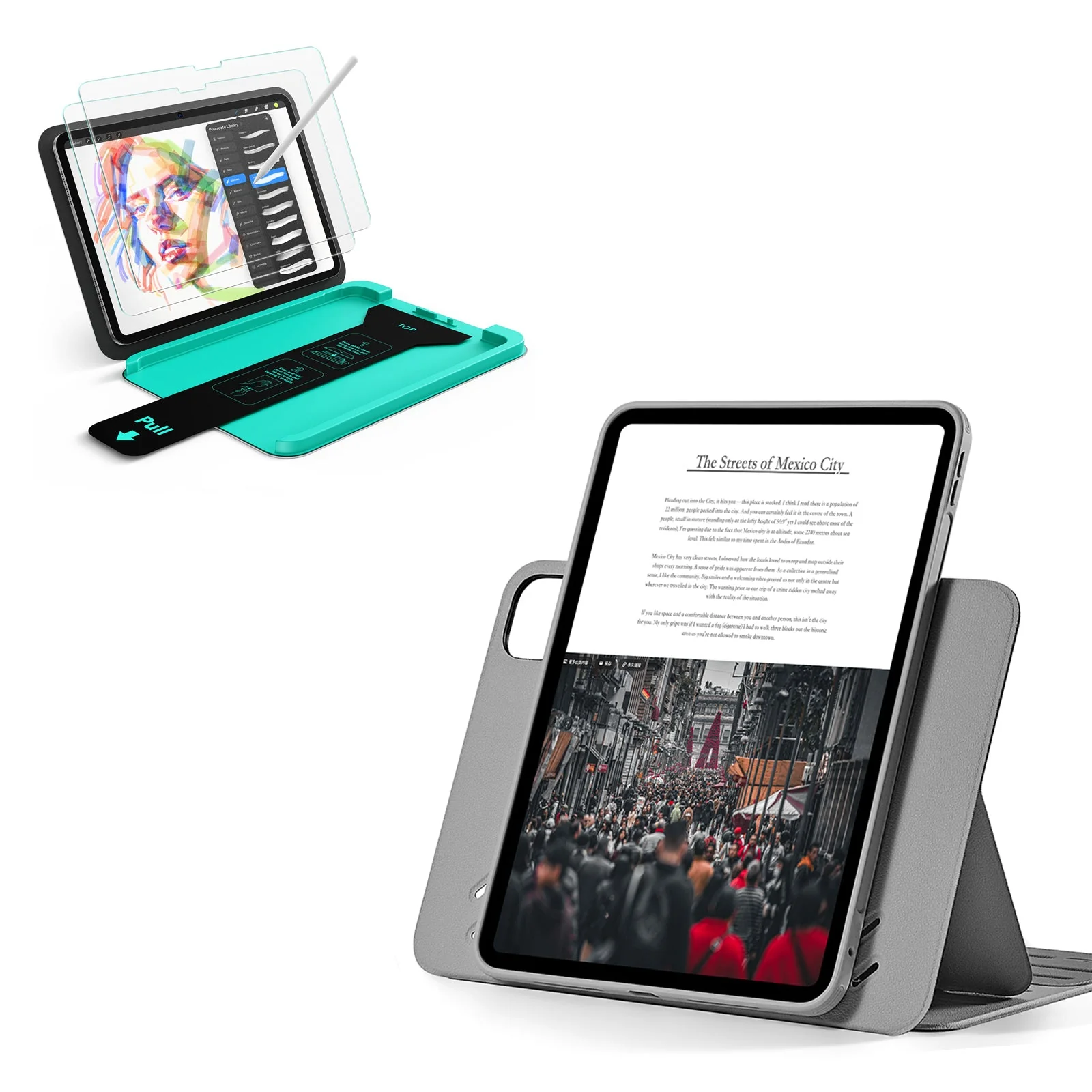 iPad Pro 11" (2025) Bundle Shift Magnetic Case & Armorite® Paper-Feel Protection - Gray
