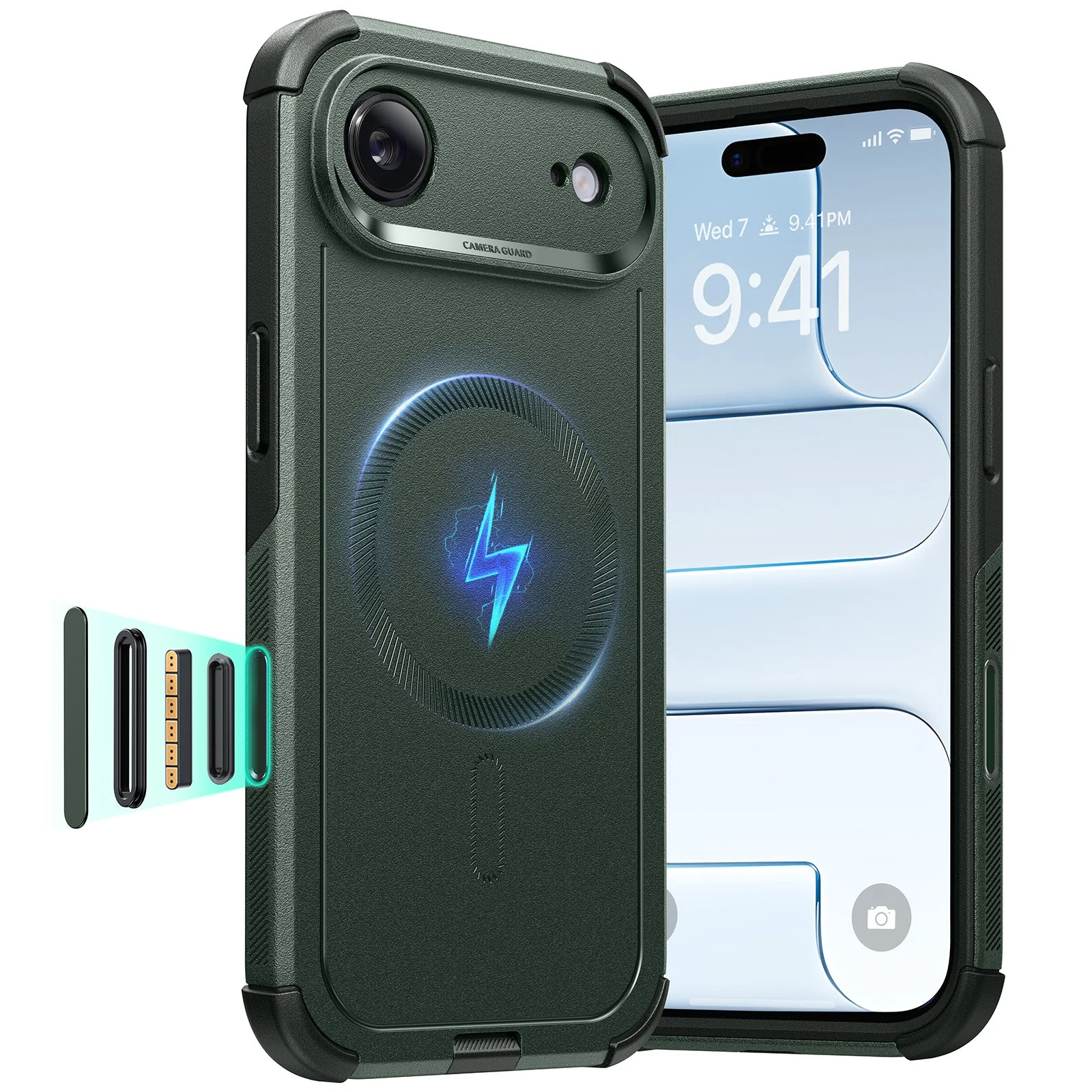 iPhone Air Cyber Tough Magnetic Case (Camera Control) - Olive Green