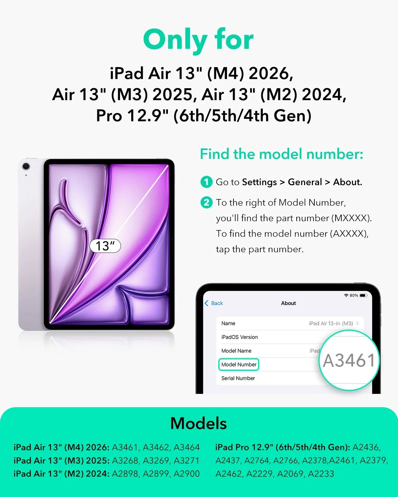 iPad Air 13" (M4) 2026 Rebound Magnetic Case - Green - Image 2