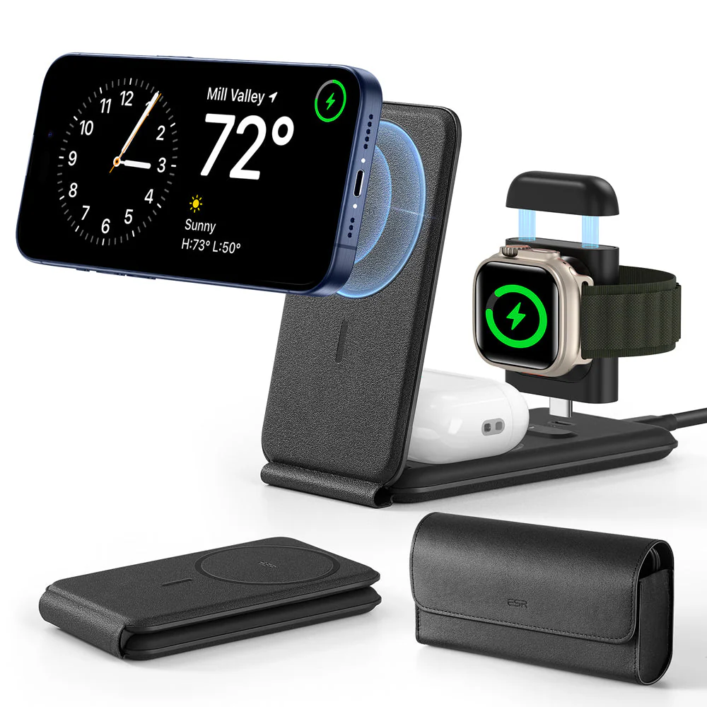 HaloLock™ 3-in-1 Travel Wireless Charging Set - White - AU Plug - Image 3