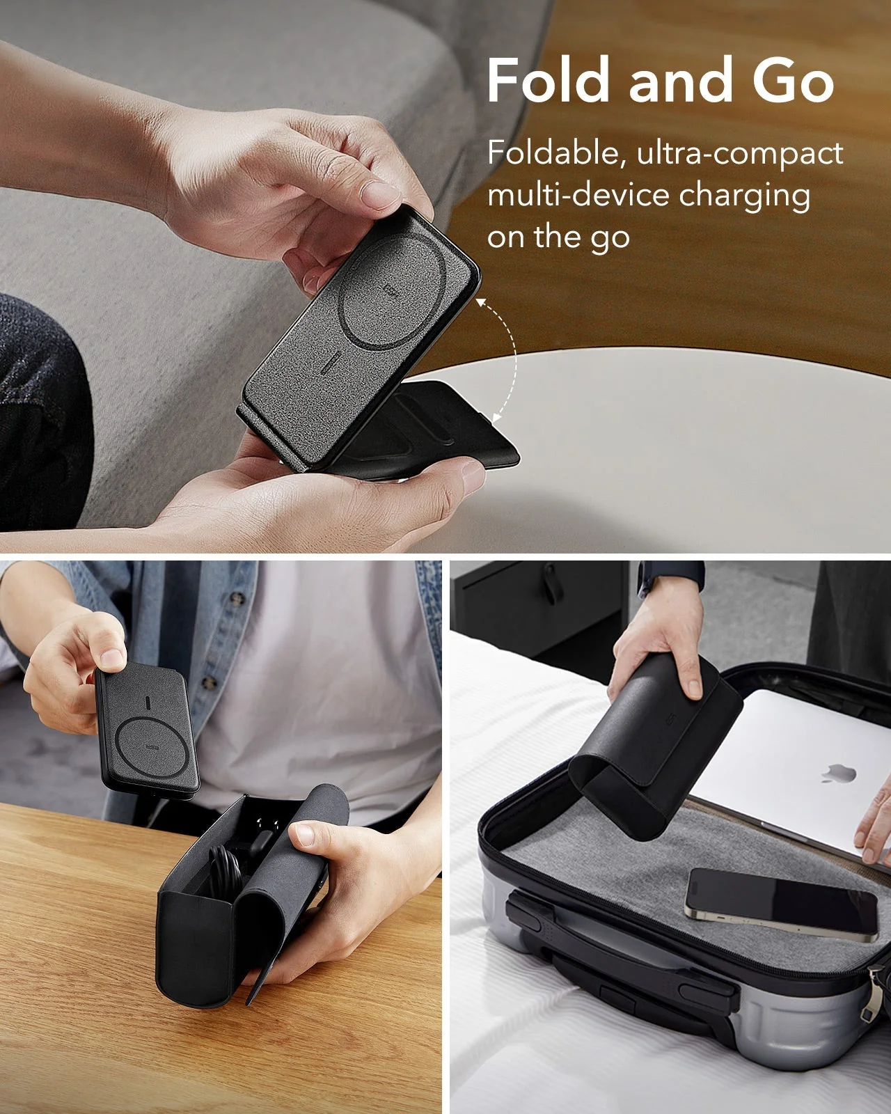 HaloLock™ 3-in-1 Travel Wireless Charging Set - White - AU Plug - Image 4