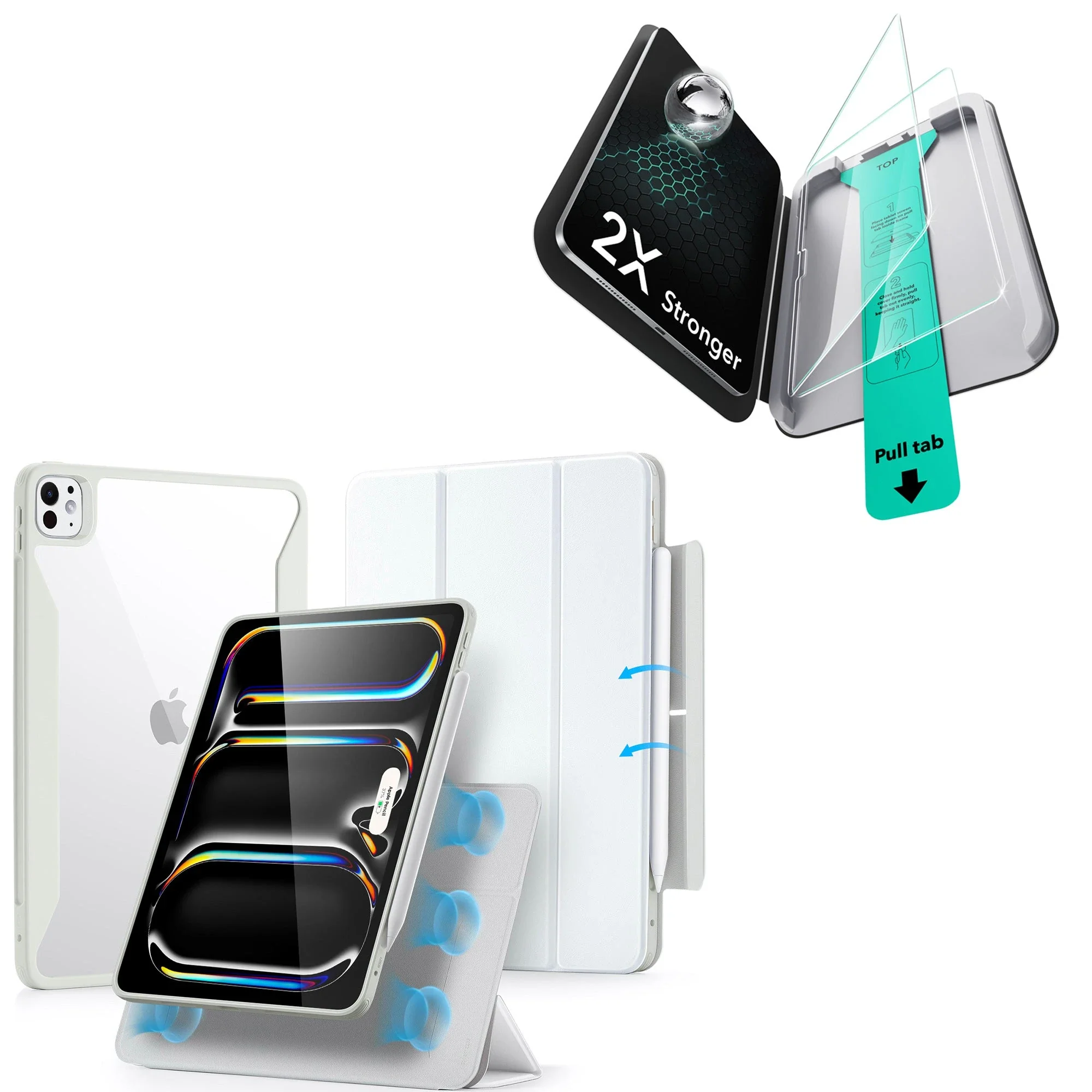 iPad Pro 11ʺ (2025) Rebound Case and Screen Protector Bundle - Brilliant White