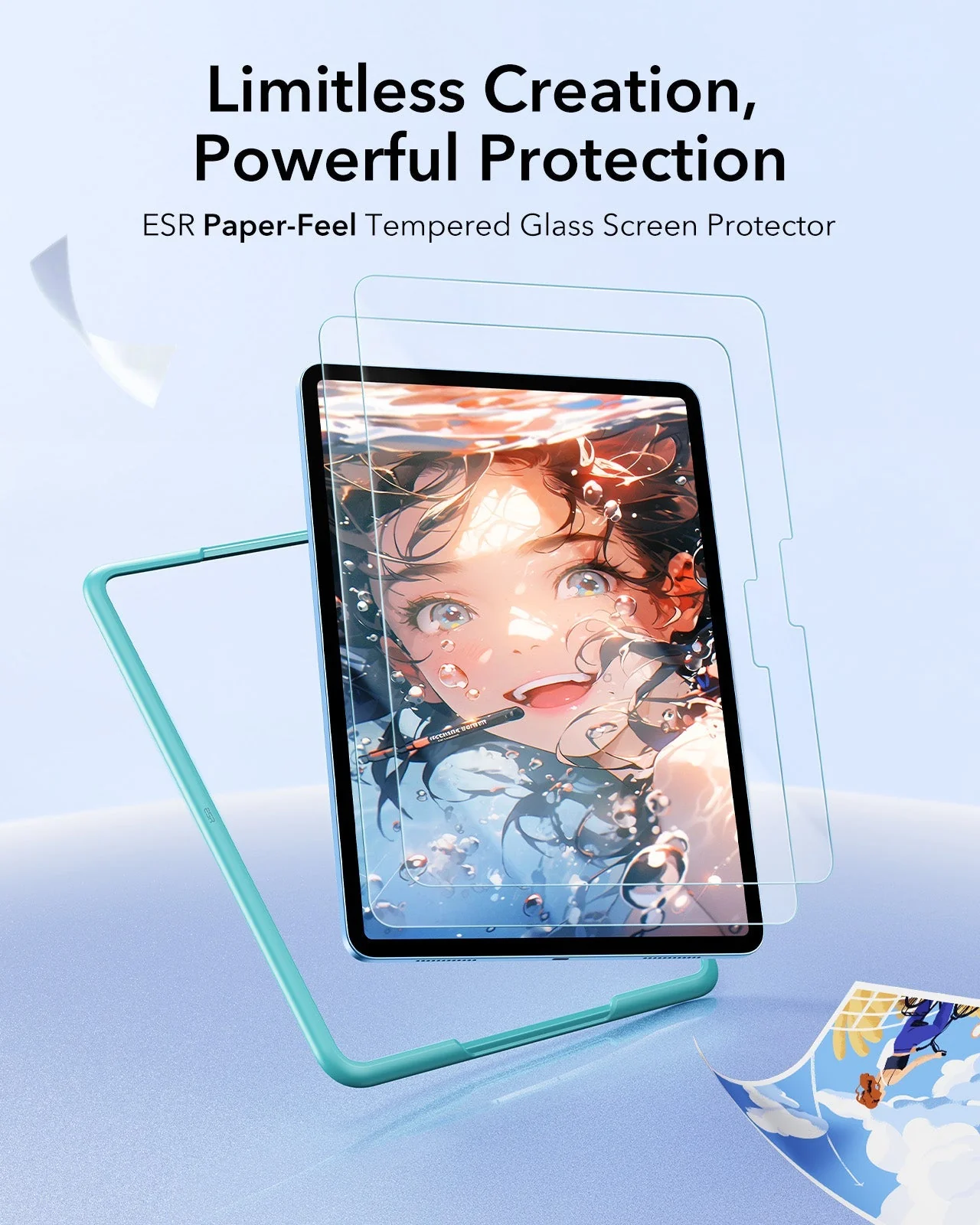 iPad 10th Generation Paper-Feel Tempered Glass Screen Protector - 2 Pack - Image 3