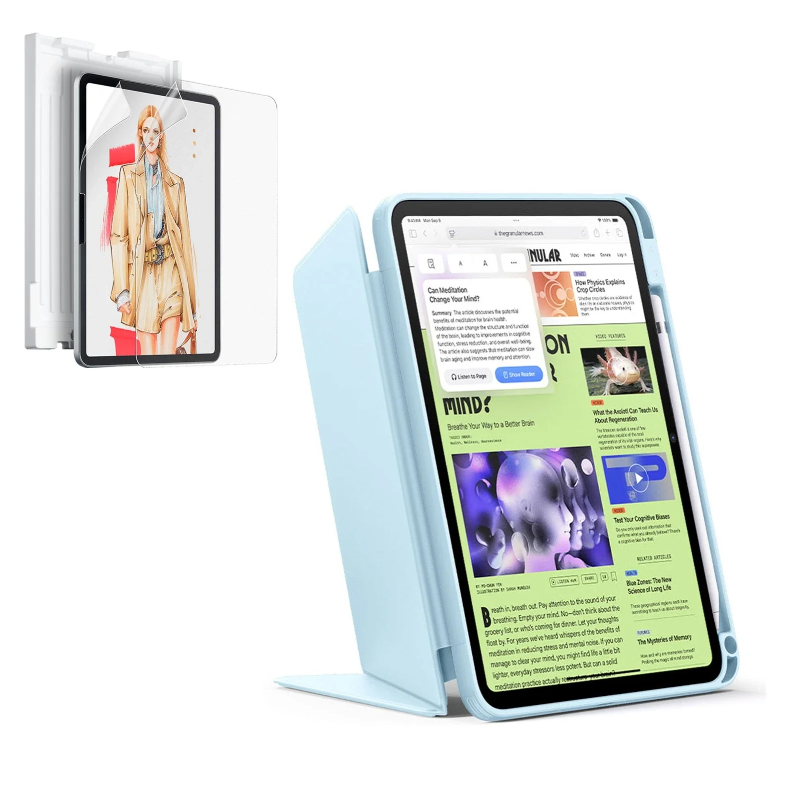 iPad 11" (A16, 2025) Flip Art Bundle - Sky Blue