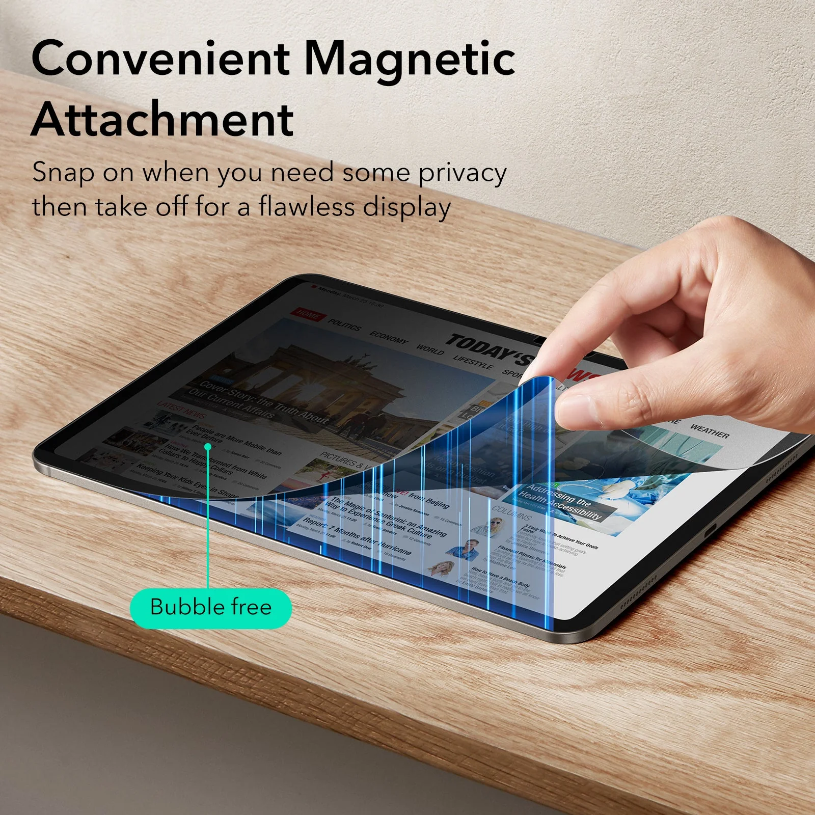 iPad Air 11" (2024) Magnetic Privacy Screen Protector - 1 Pack - Image 3