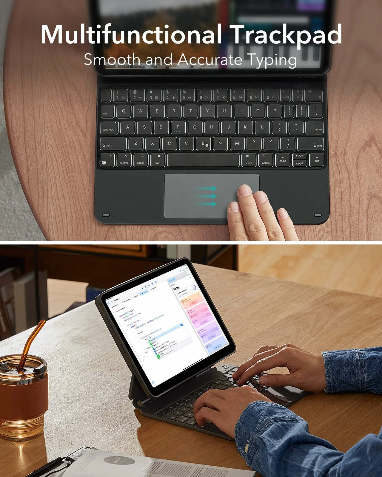 iPad Air 10.9” (5th/4th Gen), and Pro 11” (4th/3rd/2nd/1st Gen) Rebound Magnetic Keyboard Case 360 - US Layout-Black - Image 6