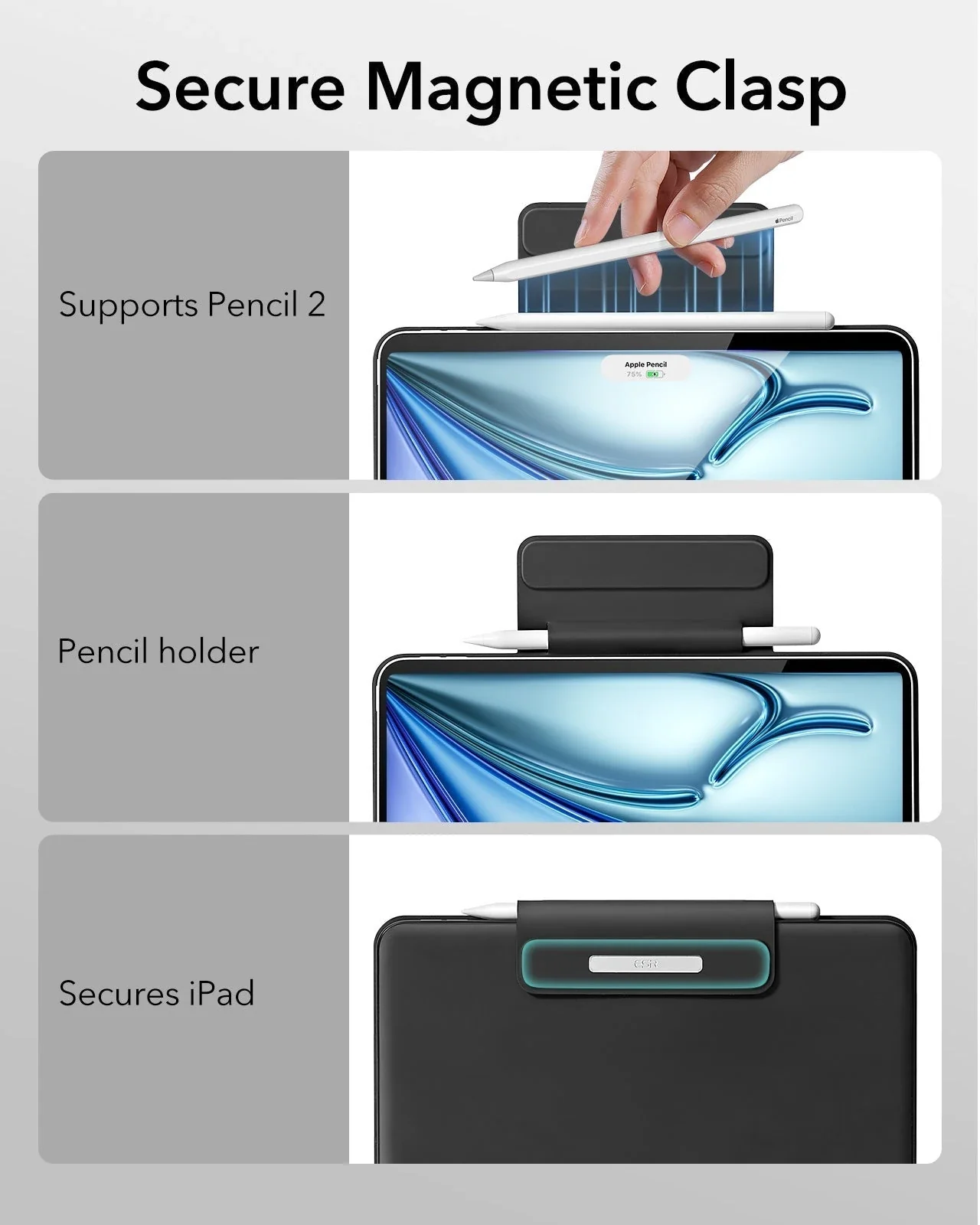 iPad Air 11” (2025) Rebound Magnetic Keyboard Case - US Layout-Black - Image 7