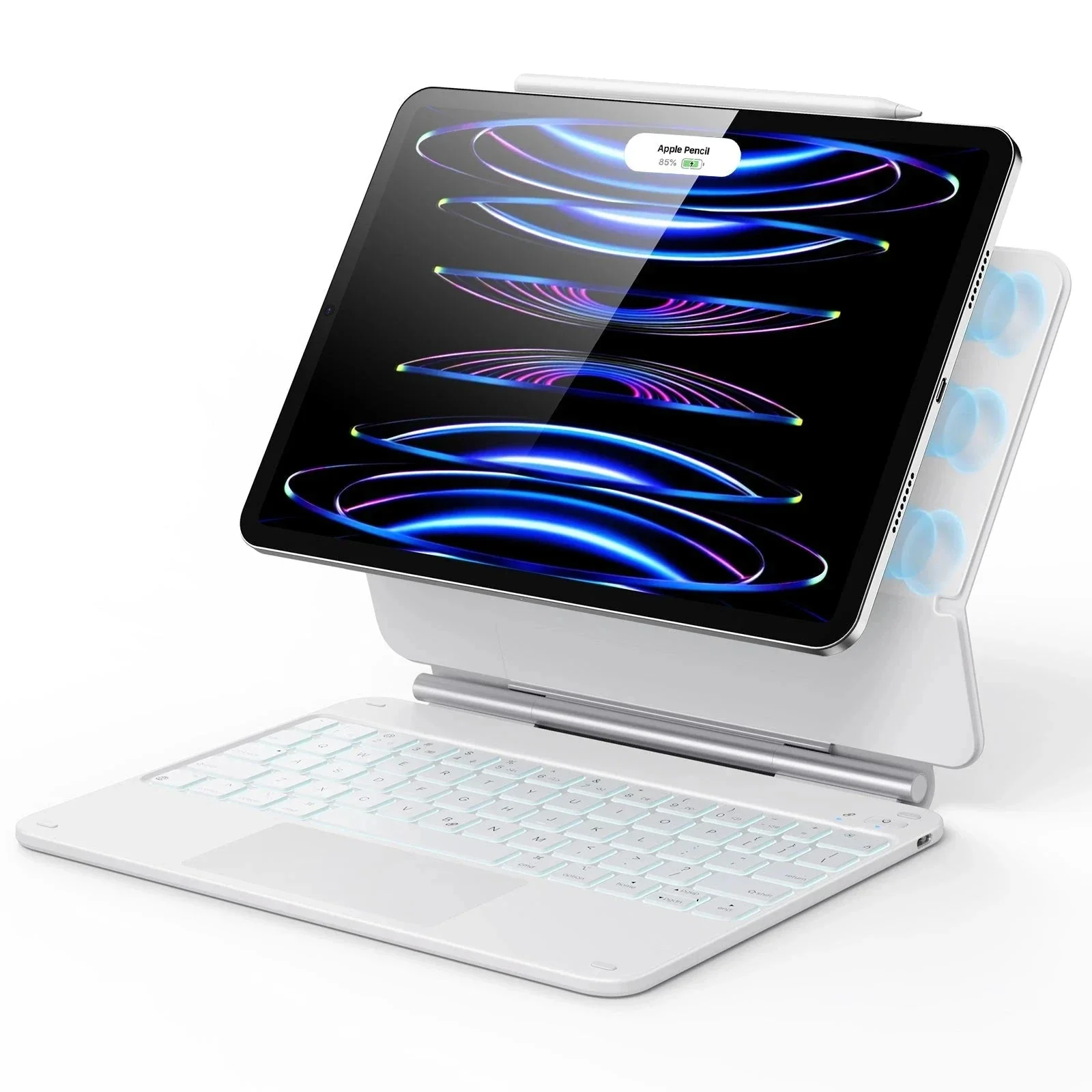 iPad Air 11” (2025) Rebound Magnetic Keyboard Case - US Layout-White